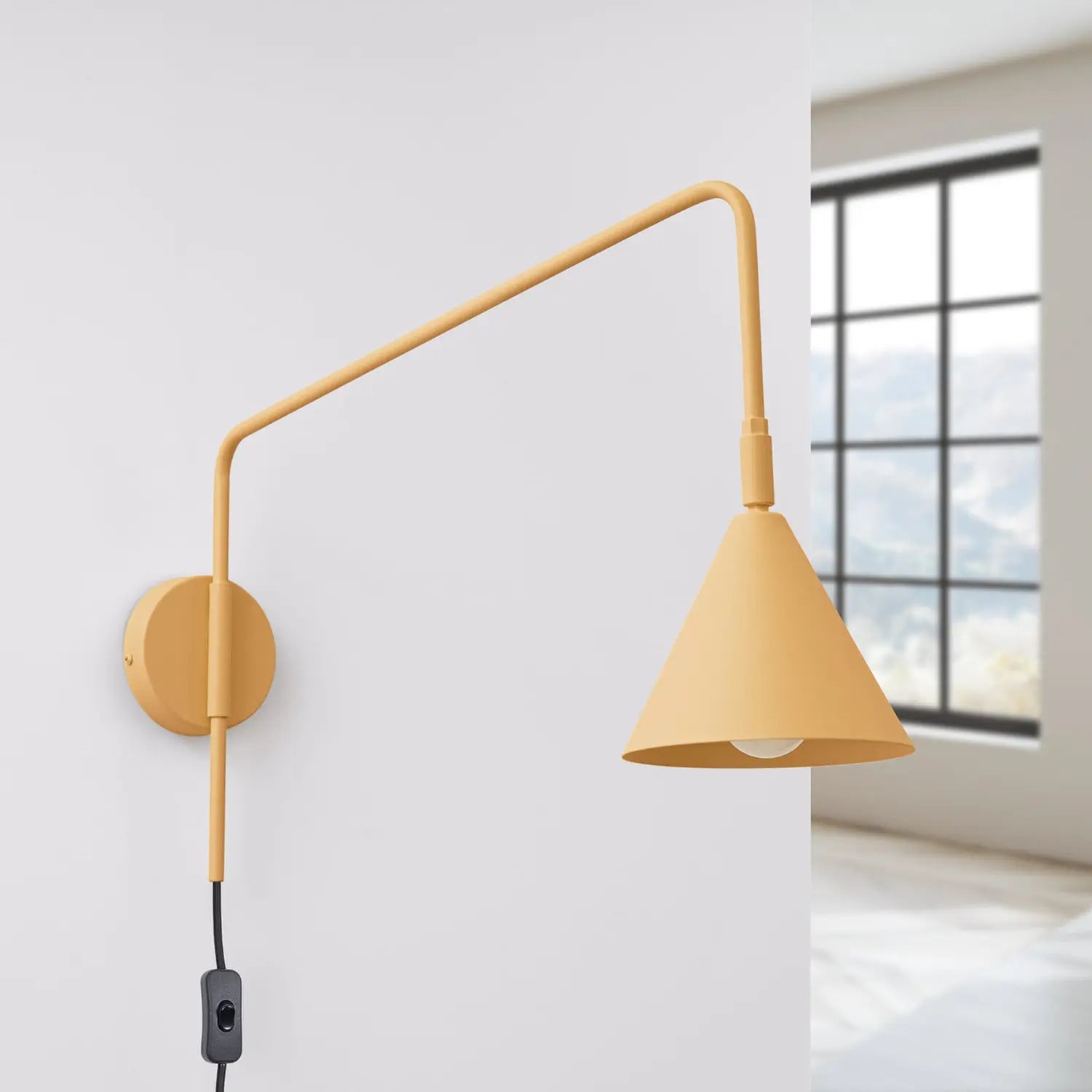 B-Ware Wandleuchte Wandlampe Lys Goldfarben Stahl E14 Led Stecker Schalter Kabel Lampe - 5907073081262