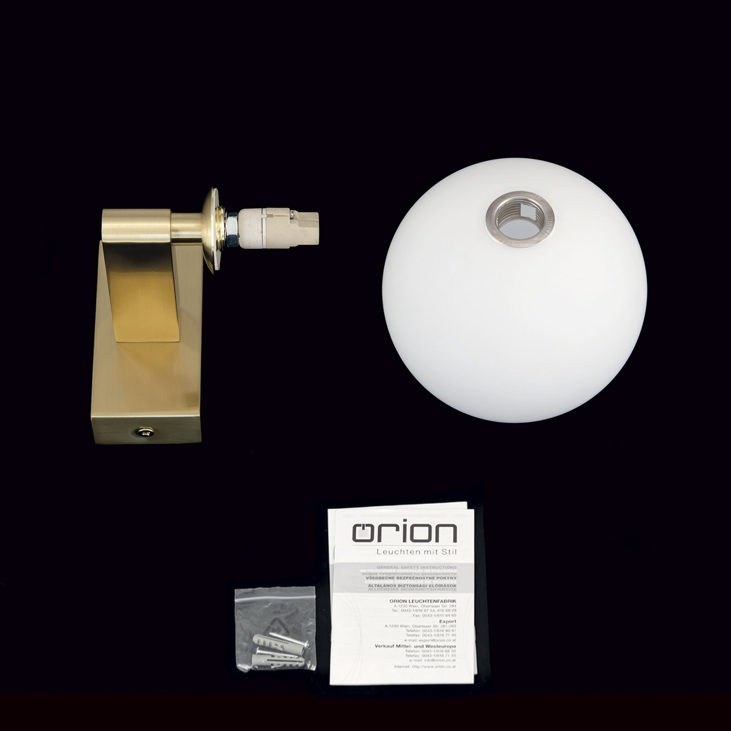 Orion Wandleuchte Mara Wandlampe Wandlicht Messingfarben Glas 17,5cm Deko Ip44   B-Ware - 9003090277209