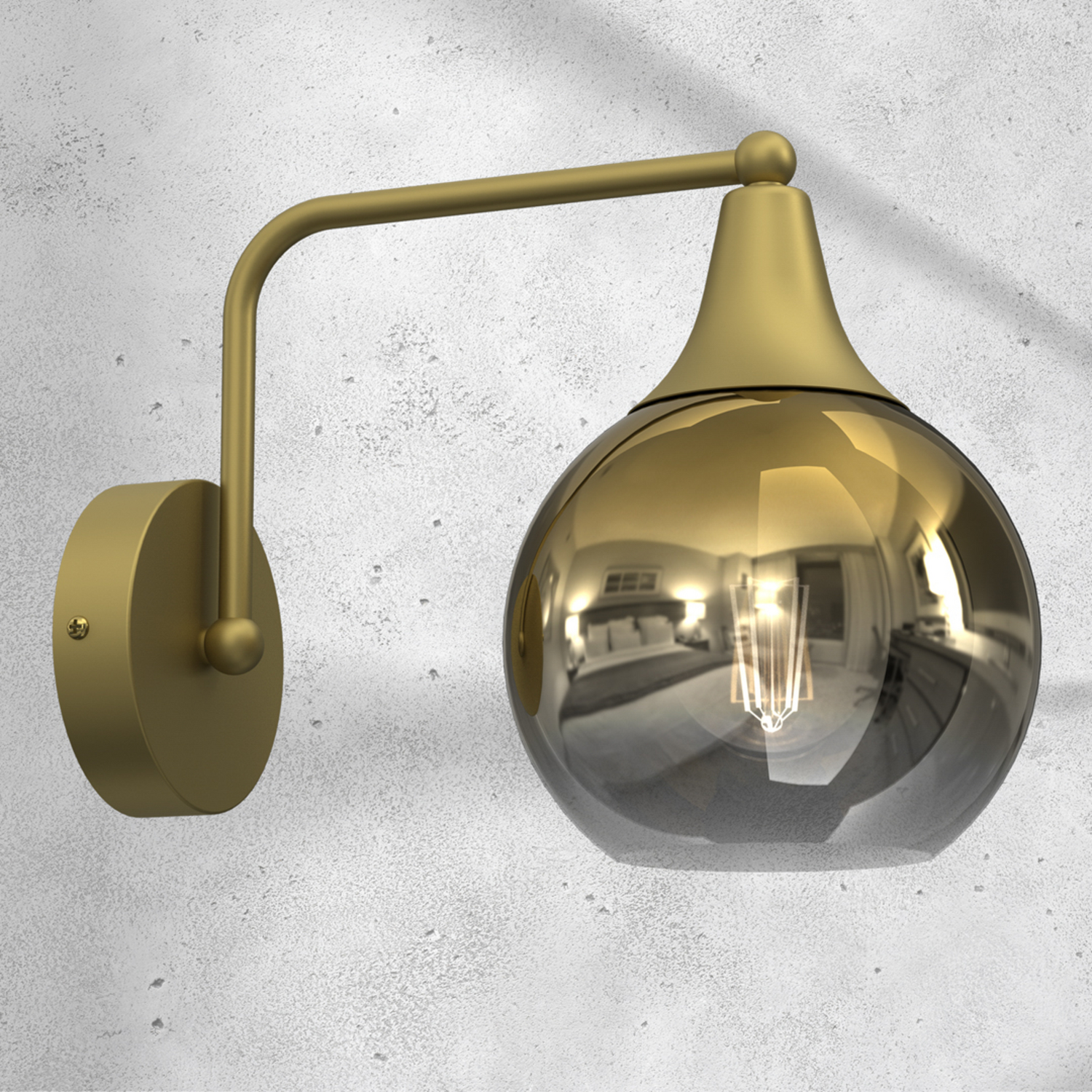 B-Ware Eko Light Wandleuchte Monte Aus Glas Gold Wandlampe Lampe Leuchte Spot Licht