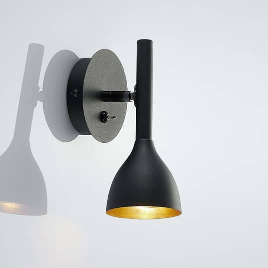 B-Ware Lucande Wandleuchte Nordwin Flurleuchte Wandlampe Lampe Leuchte Schwarz Gold - 4251096563115