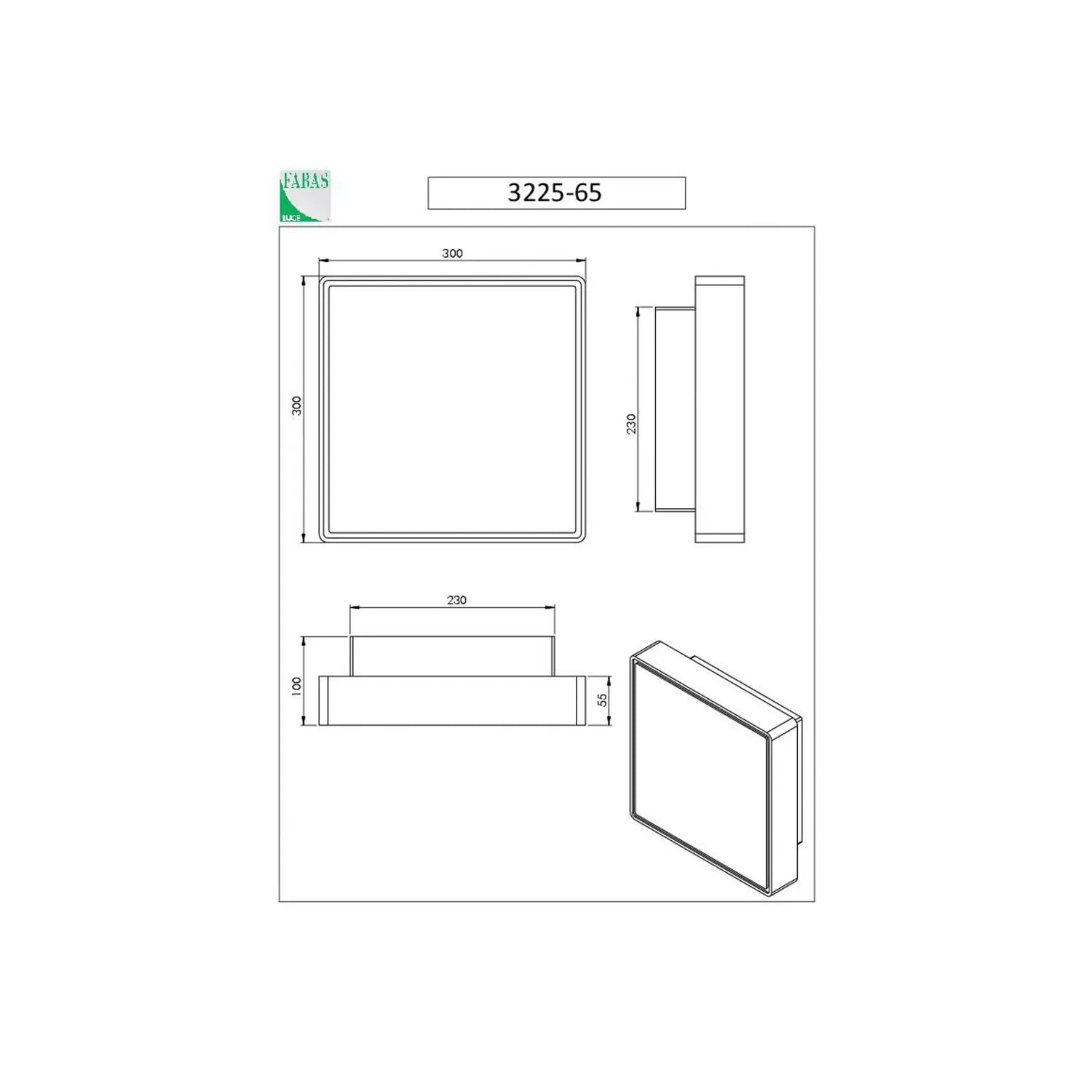 B-Ware Fabas Luce Oban 3225 65 102 Deckenlampe Mit Bewegungsmelder 30x30cm Weiß Ip65 - 8019282062646