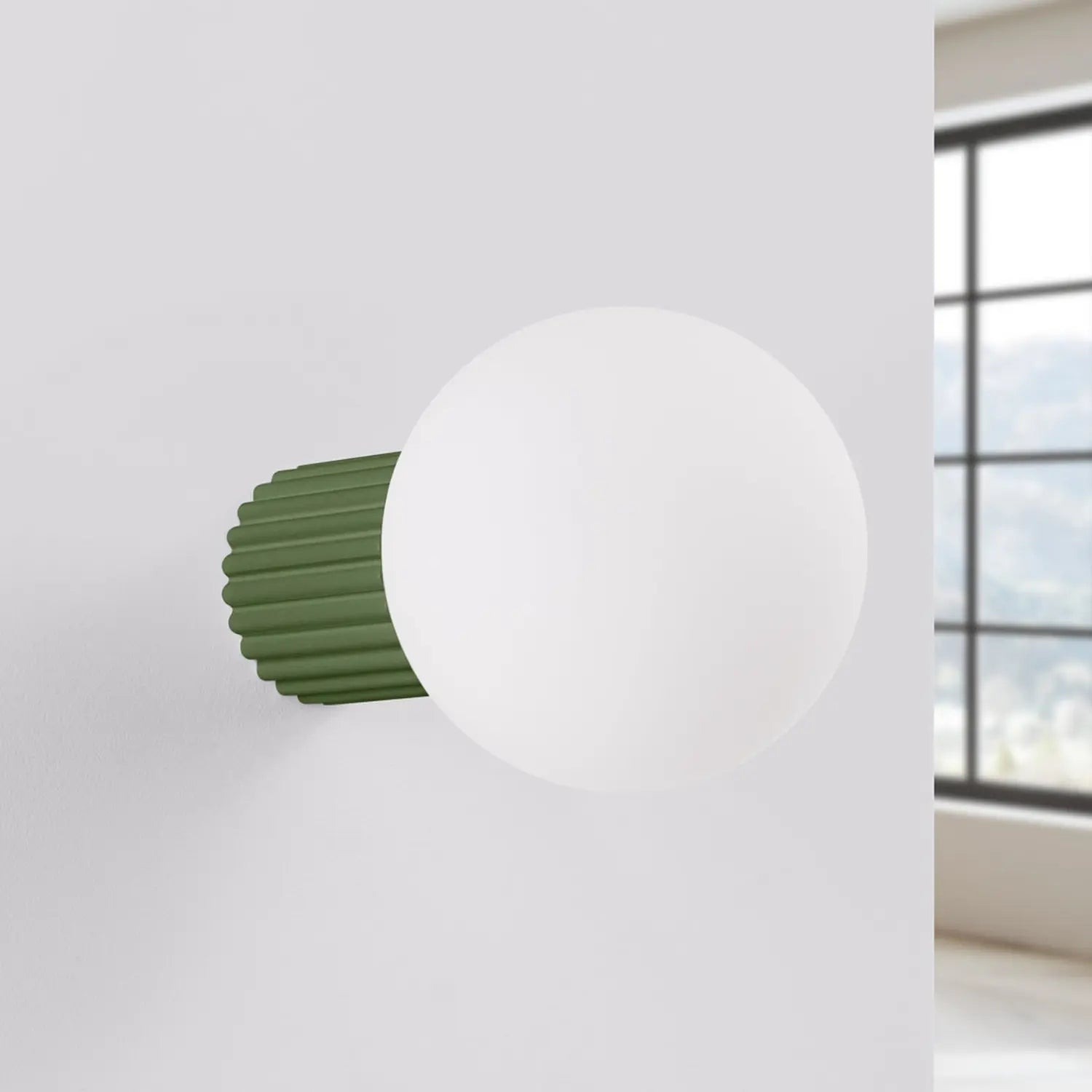 B-Ware Wandleuchte Wandlampe Orbi Olivgrün Glas Aluminium Badezimmer Leuchte Ip44 - 5907073081194