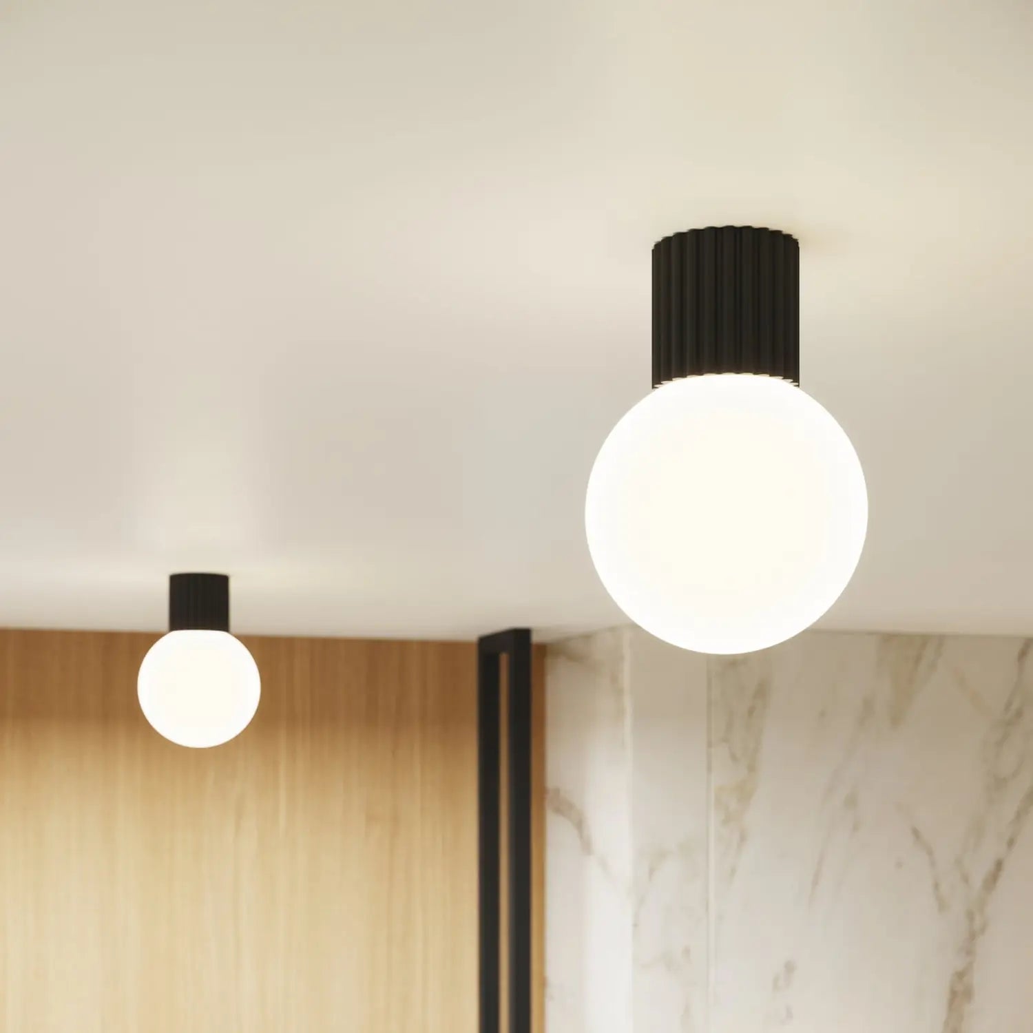 B-Ware Wandleuchte Wandlampe Orbi Schwarz Glas Aluminium Ip44 Badezimmer G9 Led ø 12 Cm - 5907073081163