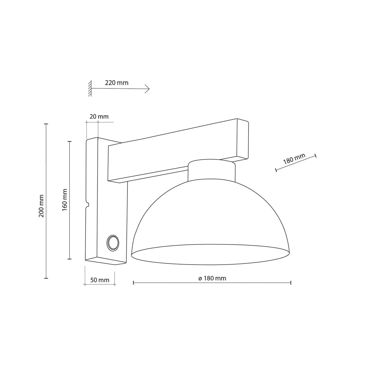 B-Ware Wandleuchte Wandlampe Oslo Metall Braun E27 Schalter 20 Cm Hoch79 - 5901780562793