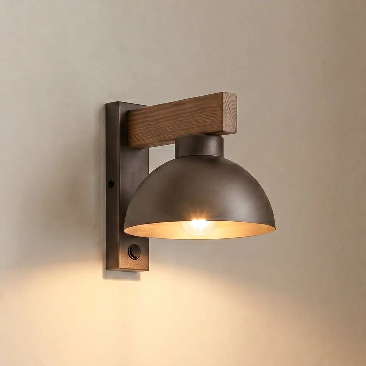 B-Ware Wandleuchte Wandlampe Oslo Metall Braun E27 Schalter 20 Cm Hoch79 - 5901780562793