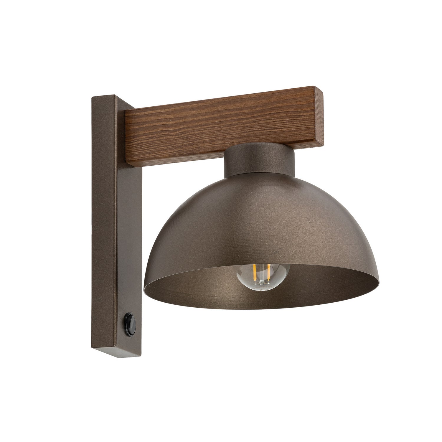 B-Ware Wandleuchte Wandlampe Oslo Metall Braun E27 Schalter 20 Cm Hoch79 - 5901780562793