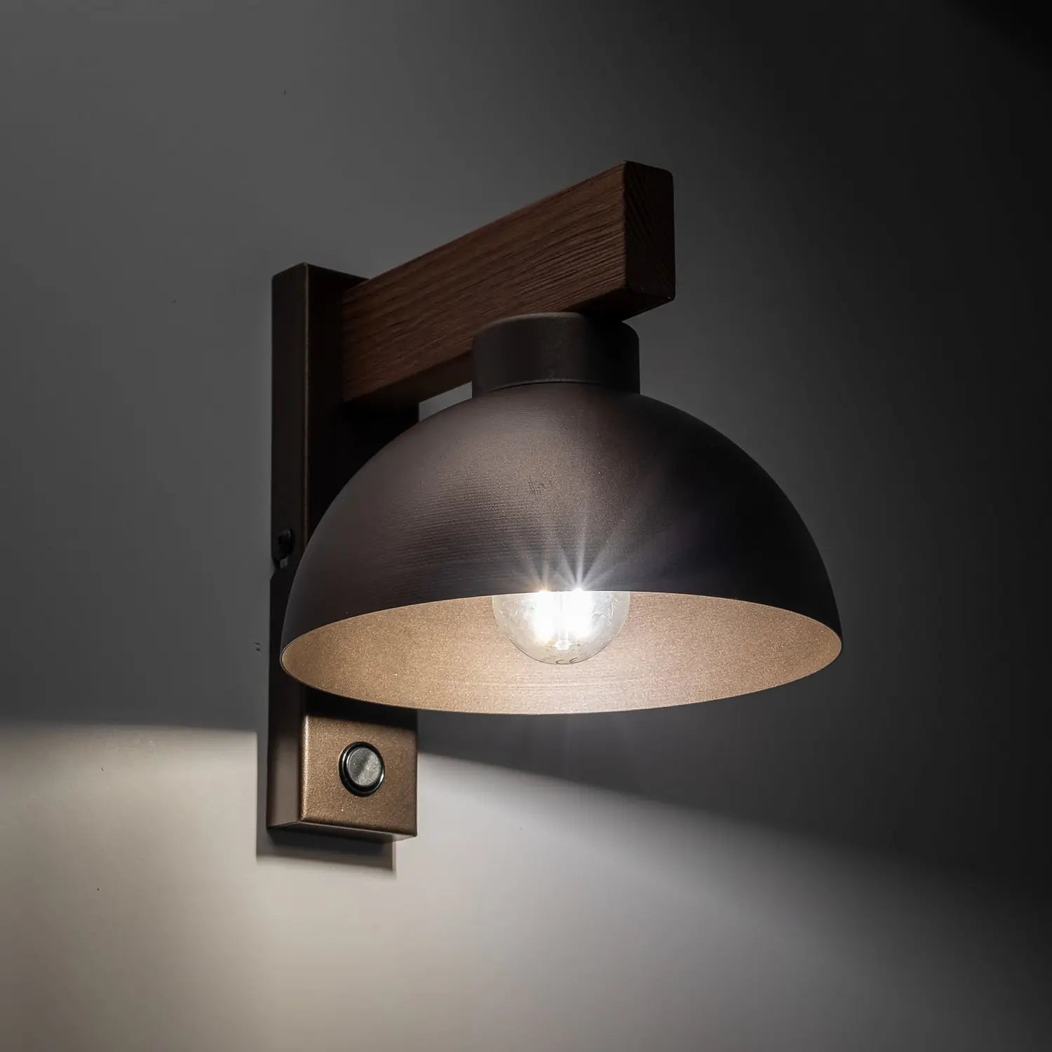 B-Ware Wandleuchte Wandlampe Oslo Metall Braun E27 Schalter 20 Cm Hoch79 - 5901780562793