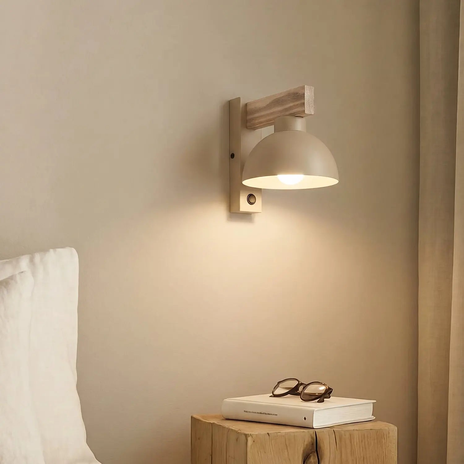 B-Ware Wandleuchte Wandlampe Oslo Sandfarben Metall Leuchte Lampe Licht Mit Schalter - 5906135110094