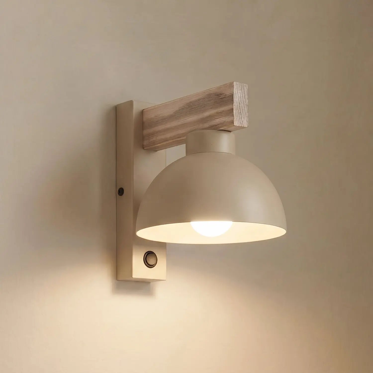B-Ware Wandleuchte Wandlampe Oslo Sandfarben Metall Leuchte Lampe Licht Mit Schalter - 5906135110094