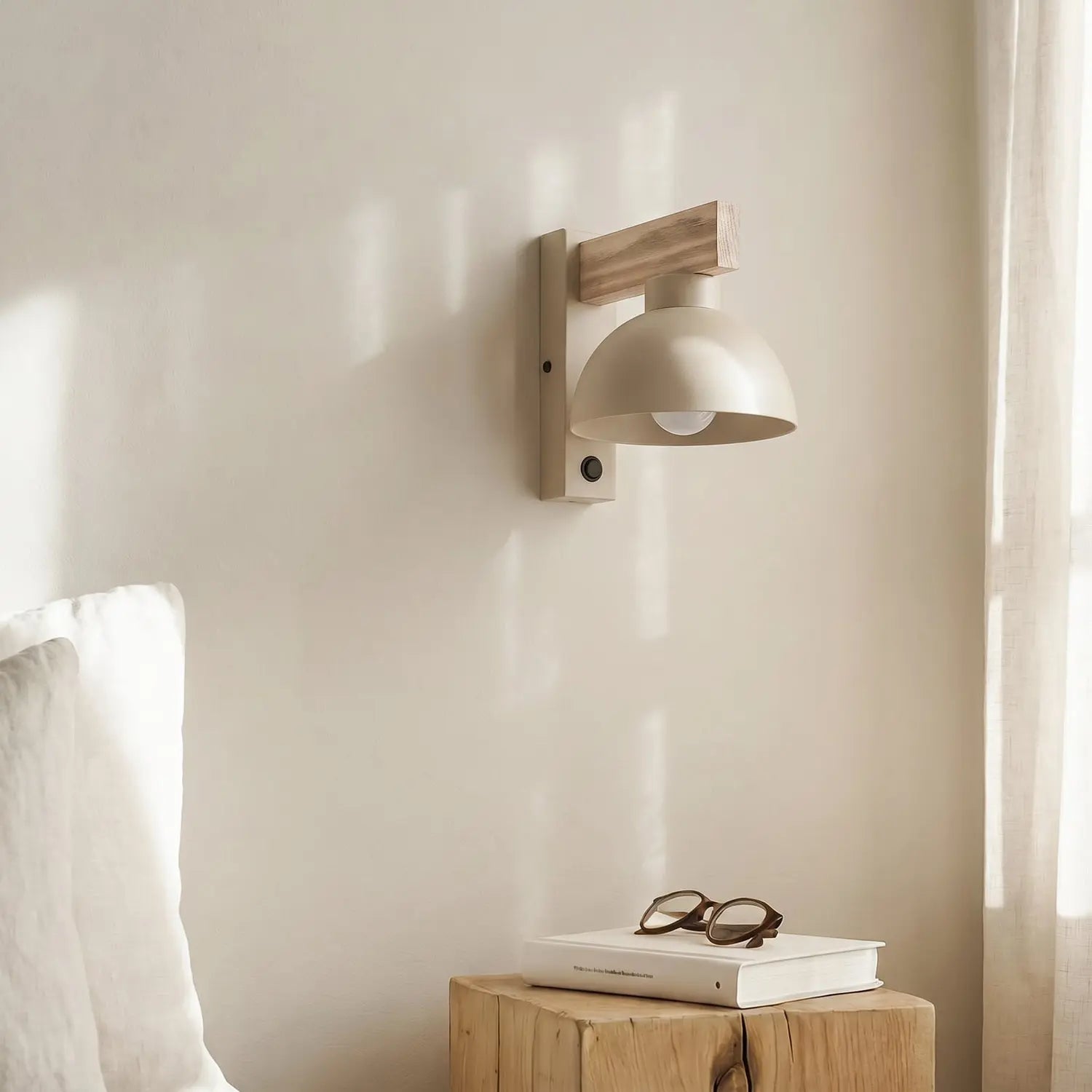 B-Ware Wandleuchte Wandlampe Oslo Sandfarben Metall Leuchte Lampe Licht Mit Schalter - 5906135110094