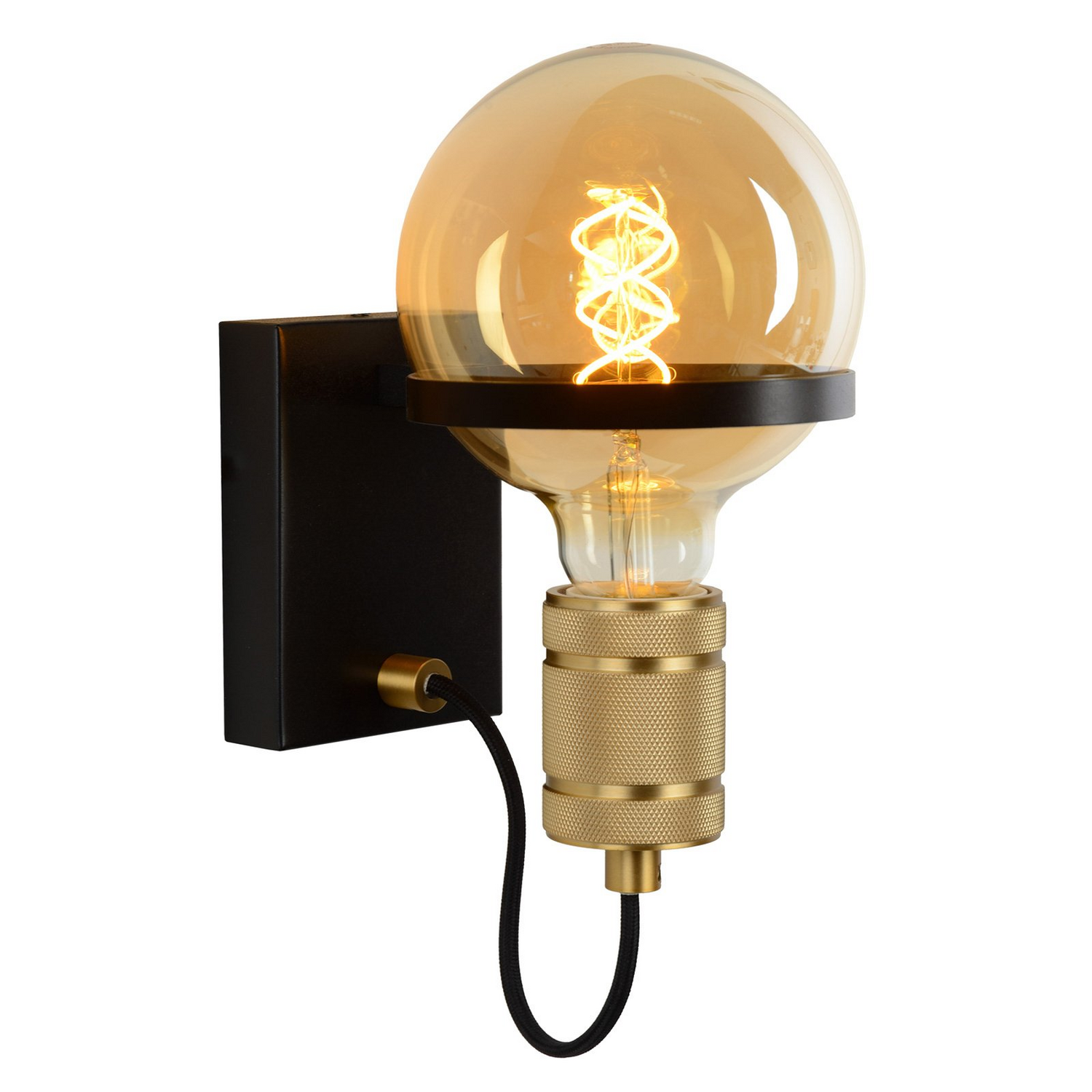 B-Ware Lucide Wandleuchte Ottelien Schwarz/Gold Wandlampe Leuchte Spot Lampe Licht - 5411212302458