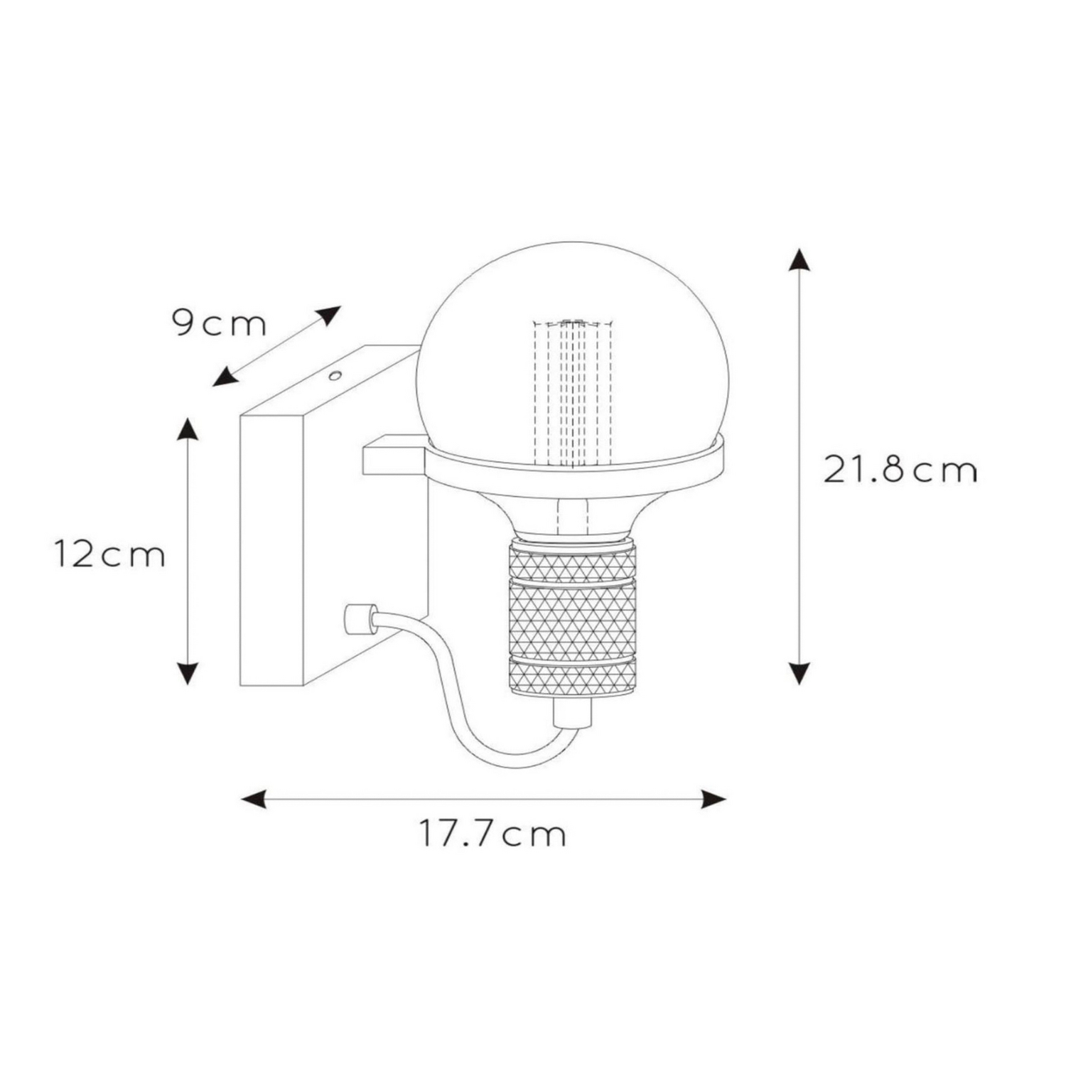 B-Ware Lucide Wandleuchte Ottelien Schwarz/Gold Wandlampe Leuchte Spot Lampe Licht - 5411212302458