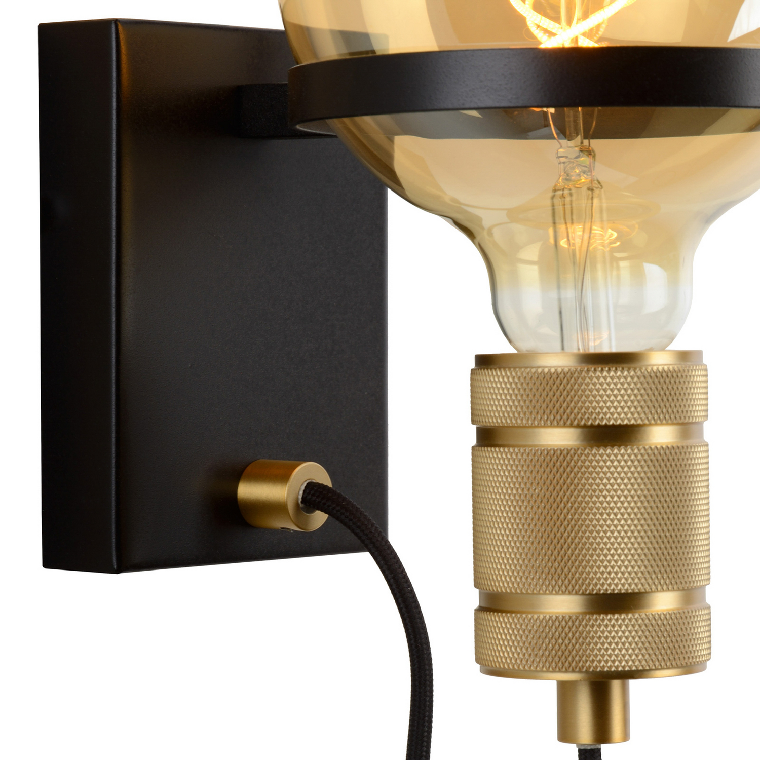B-Ware Lucide Wandleuchte Ottelien Schwarz/Gold Wandlampe Leuchte Spot Lampe Licht - 5411212302458