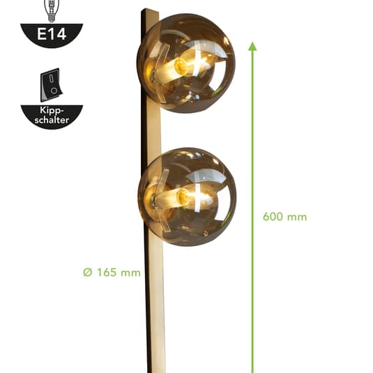 B-Ware Eco Light Wandleuchte Pluto Wandlampe Flurleuchte Lampe 2 Flammig Gold 2 Stück - 4250294317124