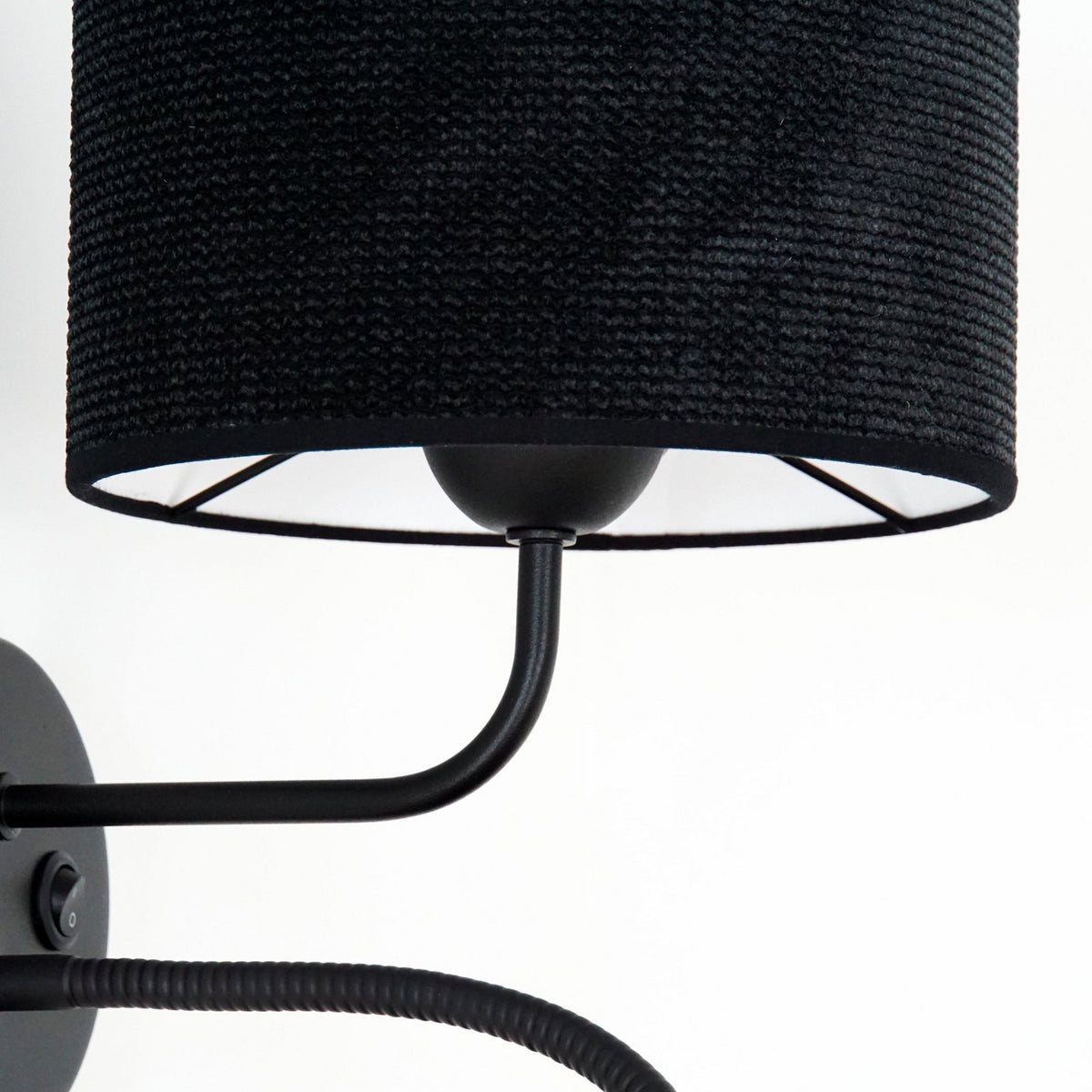 Wandleuchte Roller Wandlampe Leselicht Cord schwarz Metall schwarz Schalter LED - 5905317606752