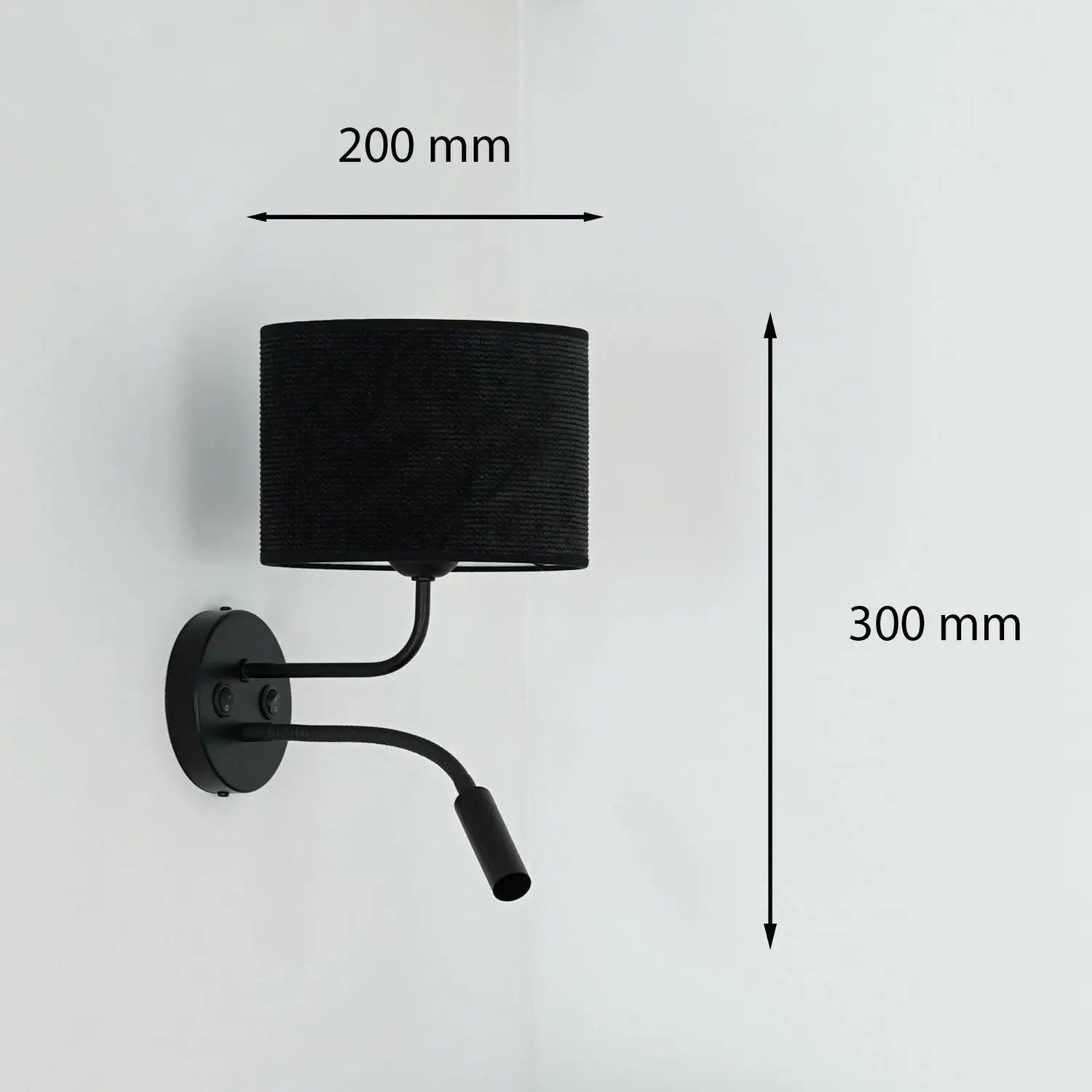 B-Ware Wandleuchte Roller Wandlampe Leselicht Cord Schwarz Metall Schwarz Schalter Led - 5905317606752