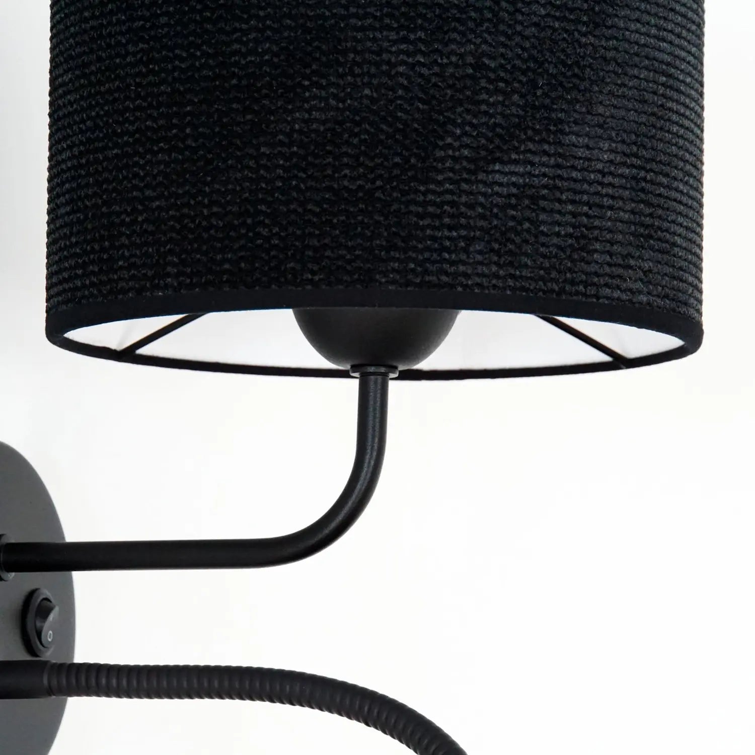B-Ware Wandleuchte Roller Wandlampe Leselicht Cord Schwarz Metall Schwarz Schalter Led - 5905317606752