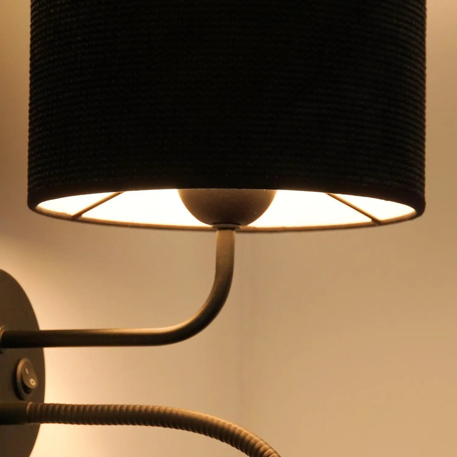 B-Ware Wandleuchte Roller Wandlampe Leselicht Cord Schwarz Metall Schwarz Schalter Led - 5905317606752