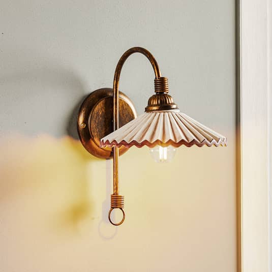 B-Ware Euluna Wandleuchte Rosina Wandlampe Lampe Leuchte Keramikschirm Ip20 Bronze Rosa - 8030626514324