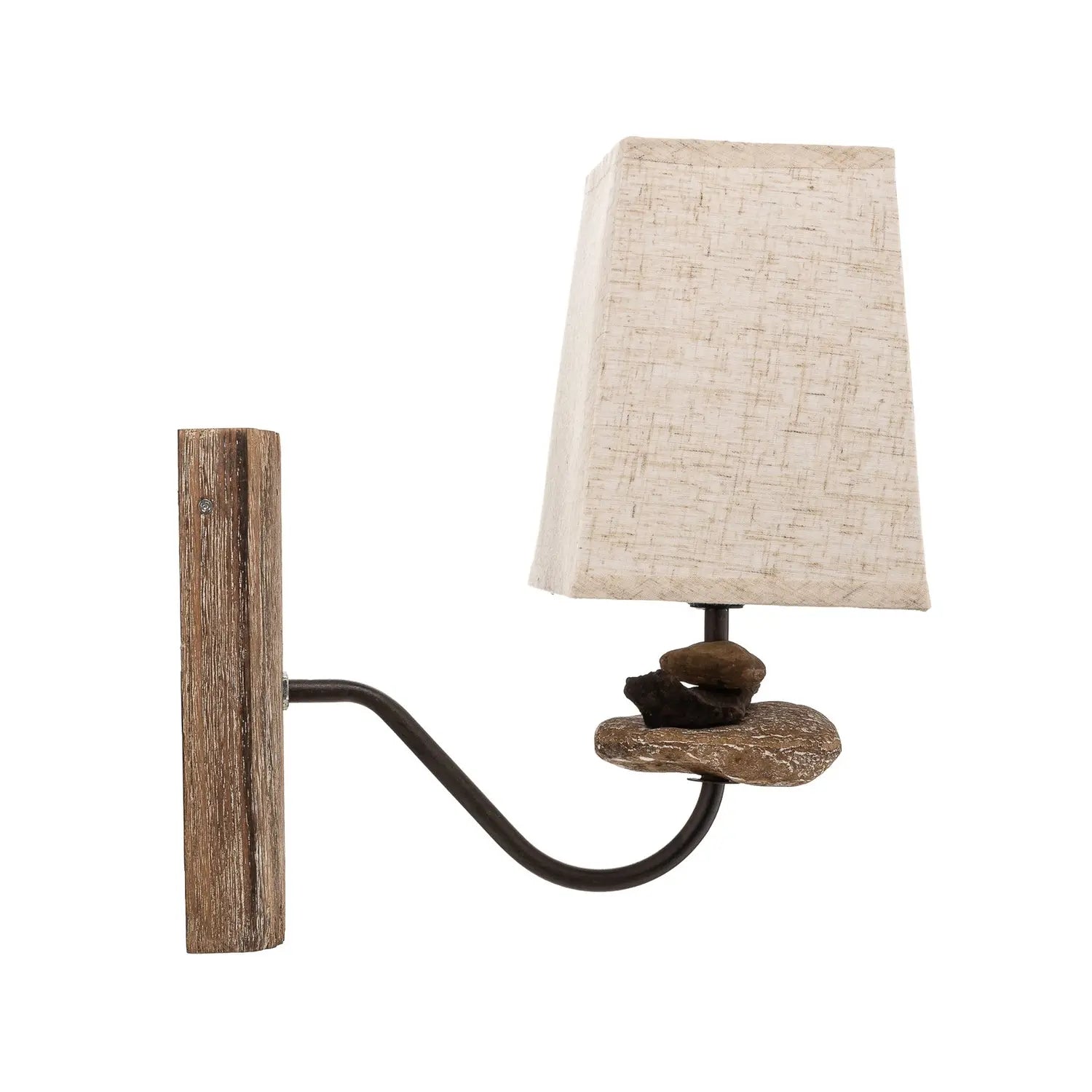 B-Ware Euluna Wandleuchte Seregon Mit Steindekor Und Stoffschirm Wandlampe Bettlampe427 - 8030626531192