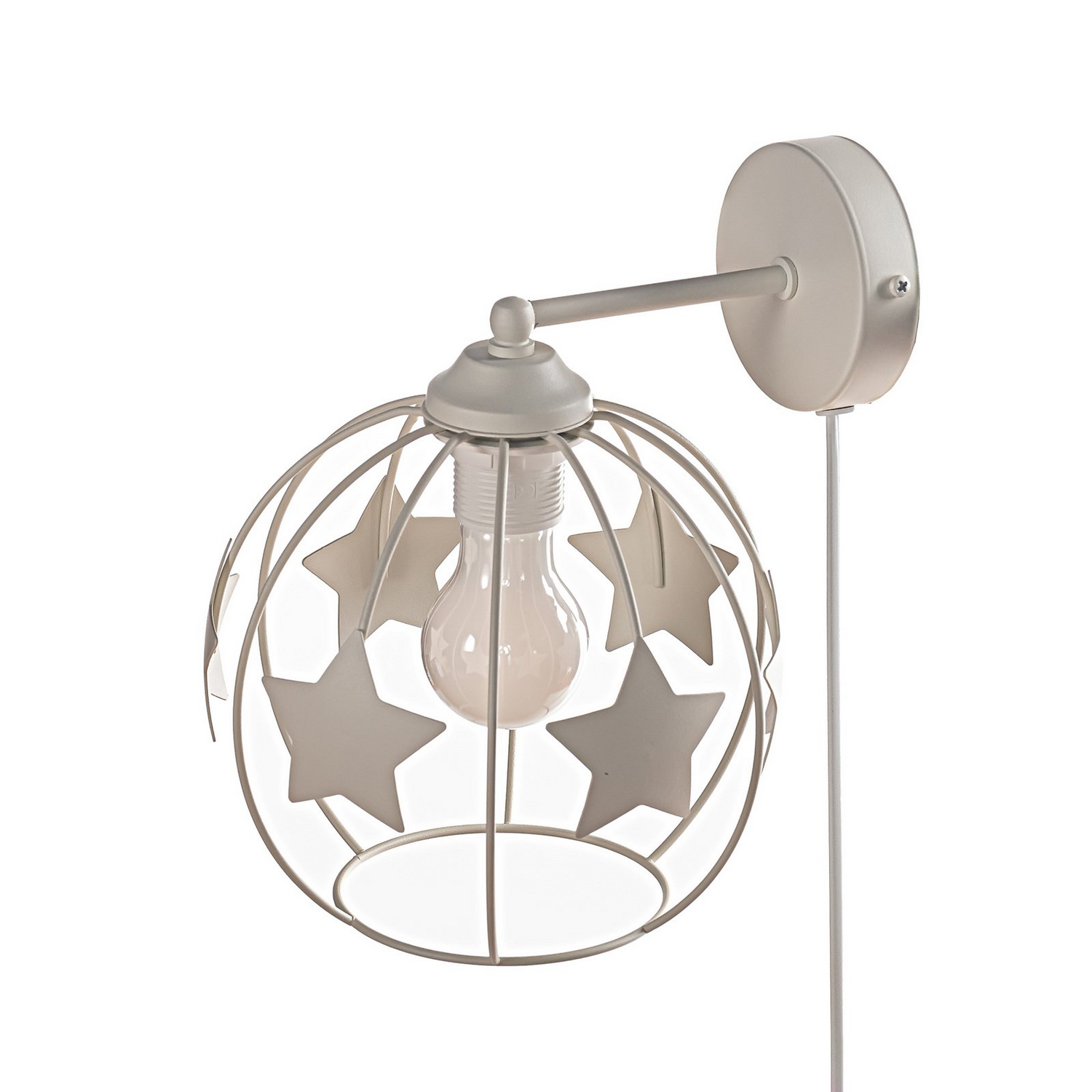 B-Ware Stars Wandleuchte Wandlampe Leuchte Sandfarben Metall ø 21 Cm Stecker - 5902349236407