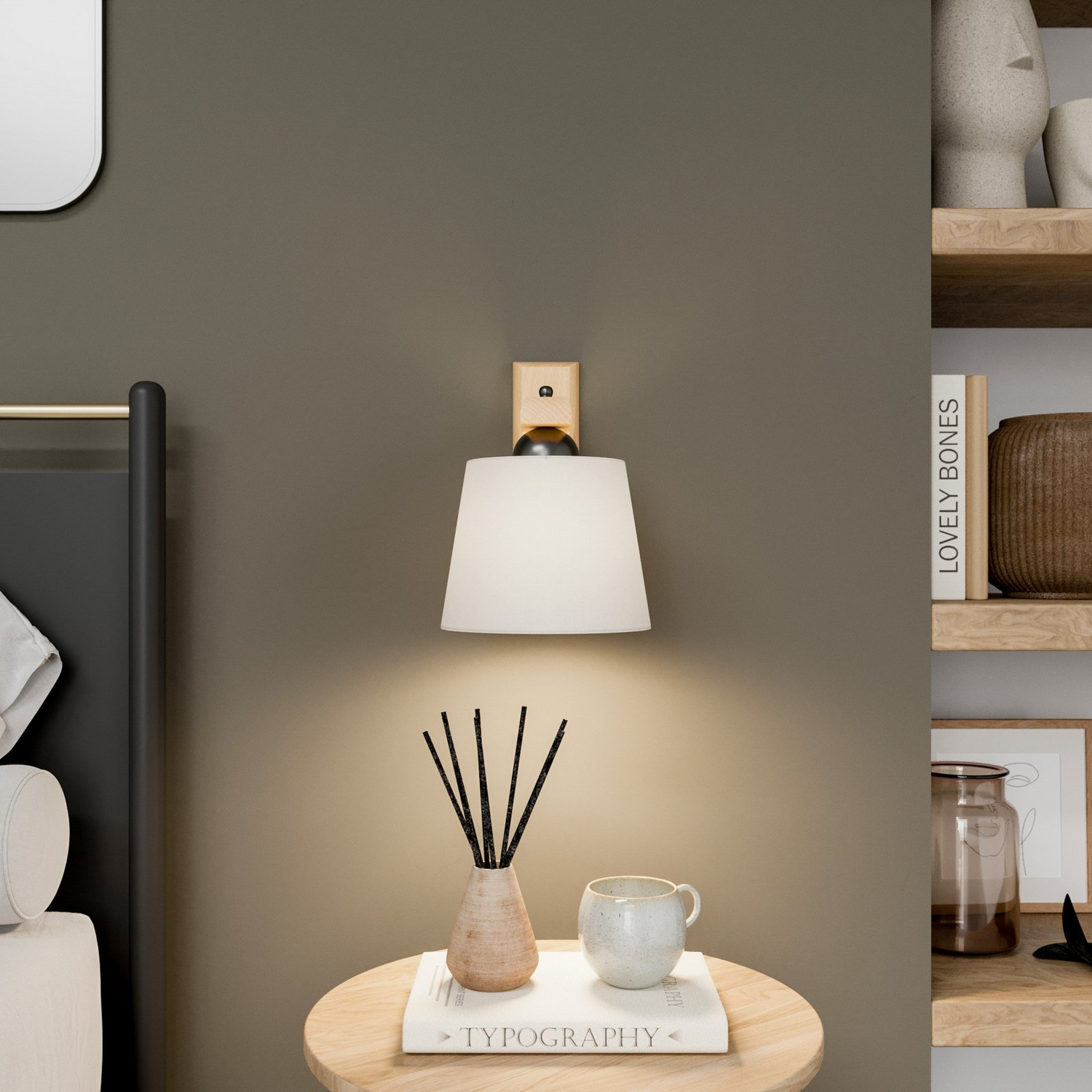 B-Ware Euluna Wandleuchte Sweden Mit Holzgestell Eiche Rustikal Wandlampe Lampe Leuchte