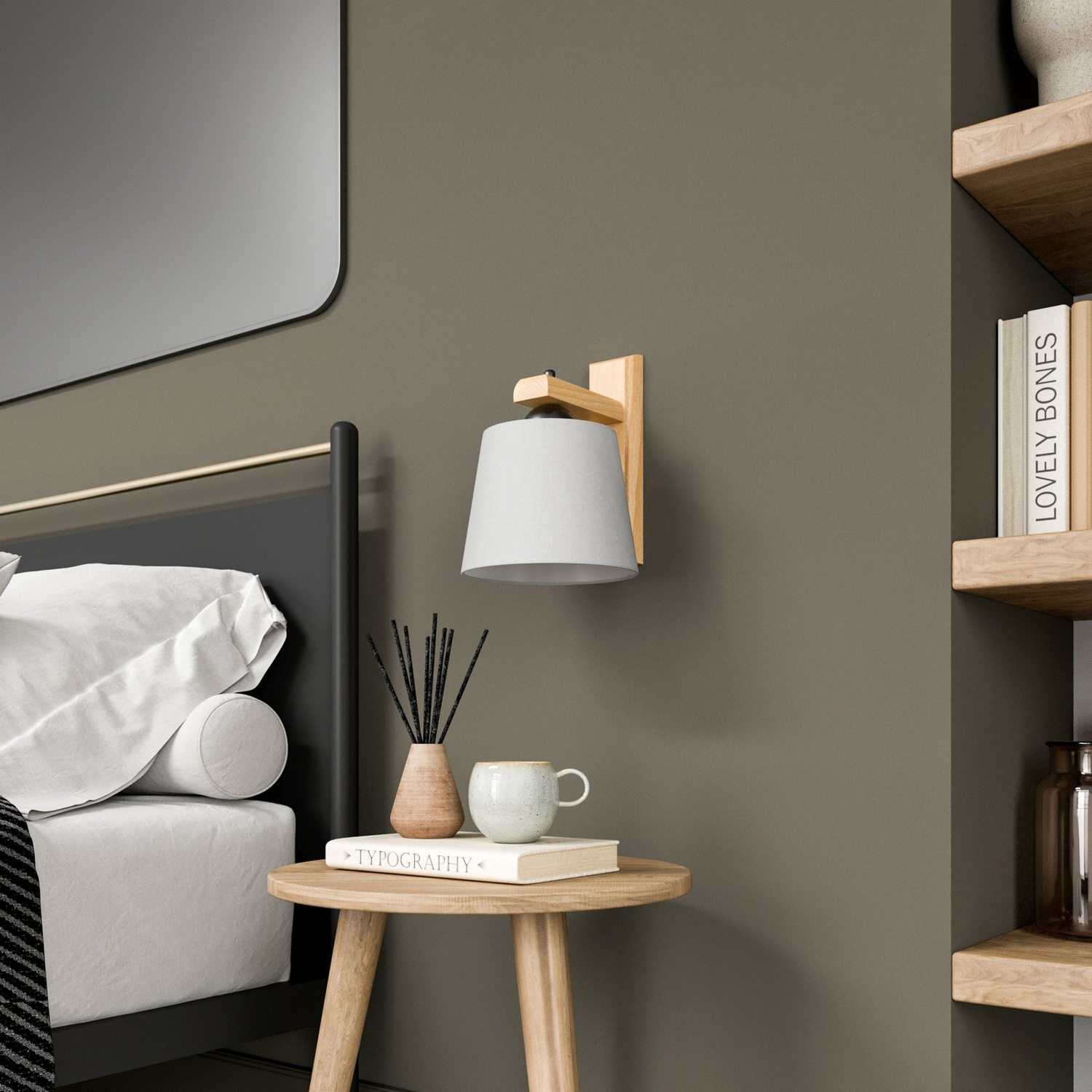 Euluna Wandleuchte Sweden Mit Holzgestell Eiche Rustikal Wandlampe Lampe Leuchte B-Ware