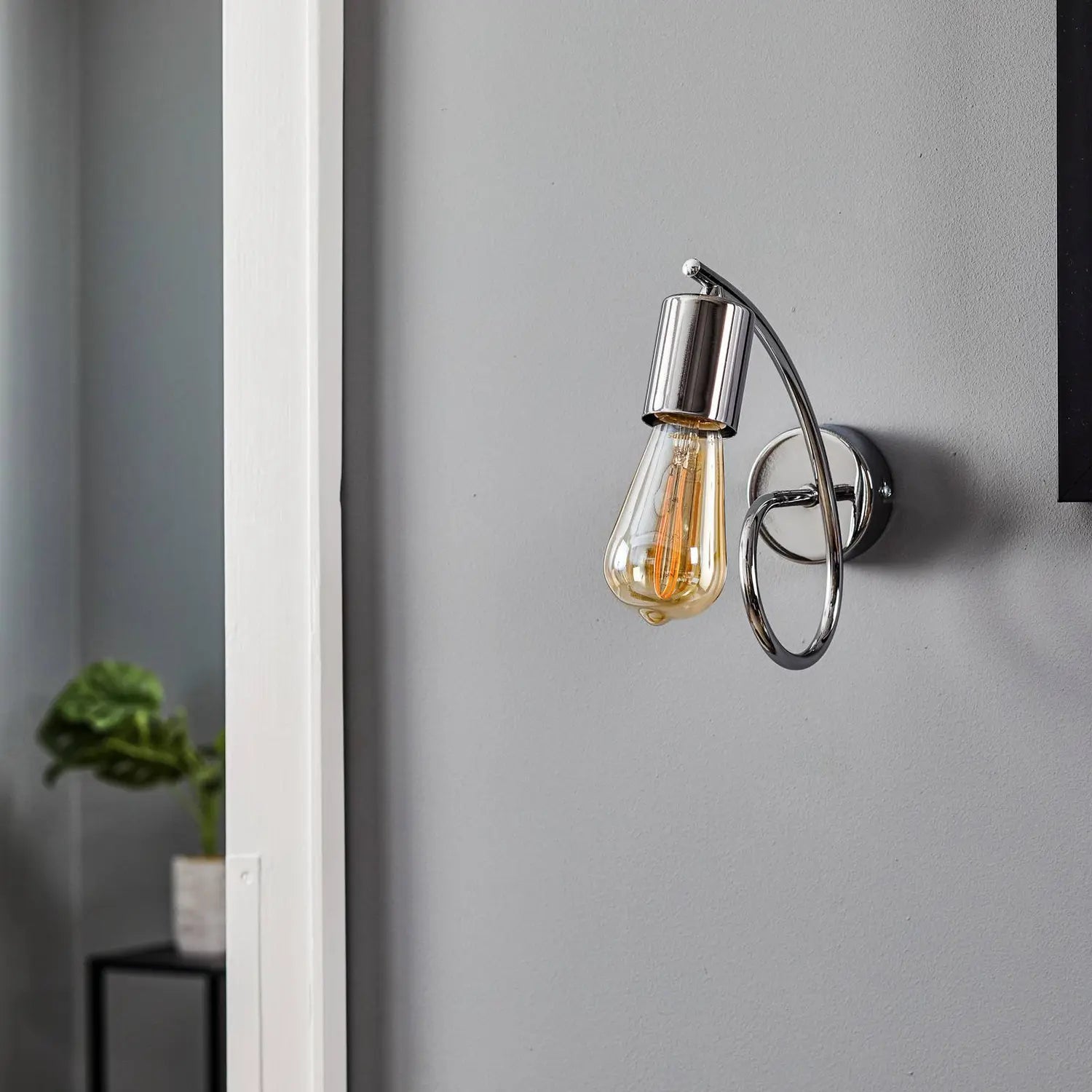 B-Ware Euluna Wandleuchte Wandlampe Tarnow Stahl Silber Wohnzimmer Esszimmer E27 - 5900458501508