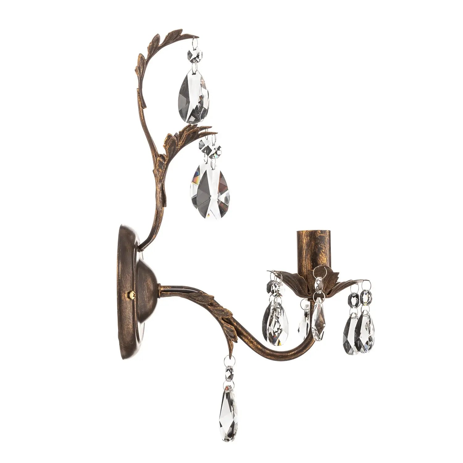 B-Ware Wandleuchte Teresa Wandlampe Eisen Kristall Bronze Transparent 1 Flammig E14 Led - 8030626518582