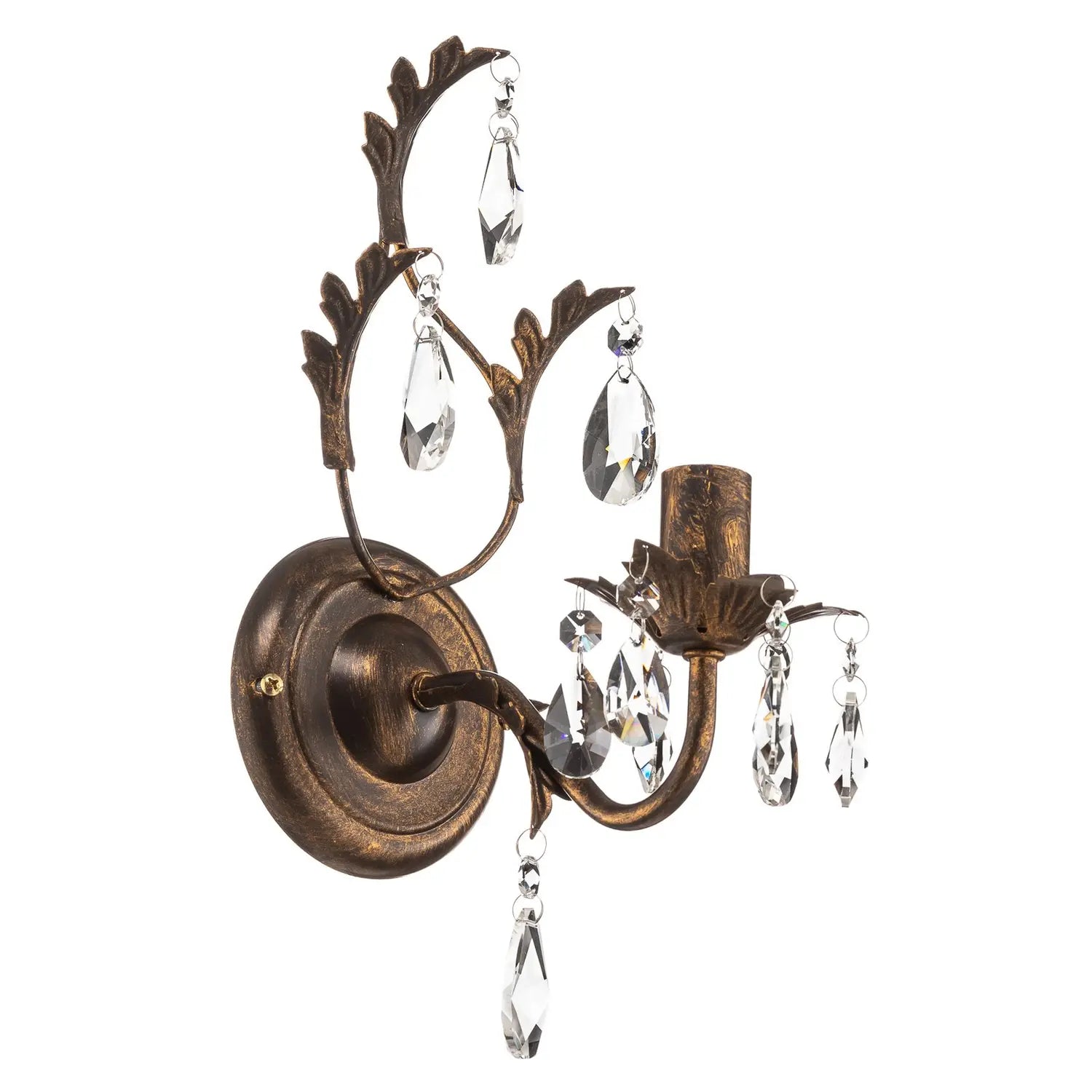 B-Ware Wandleuchte Teresa Wandlampe Eisen Kristall Bronze Transparent 1 Flammig E14 Led - 8030626518582