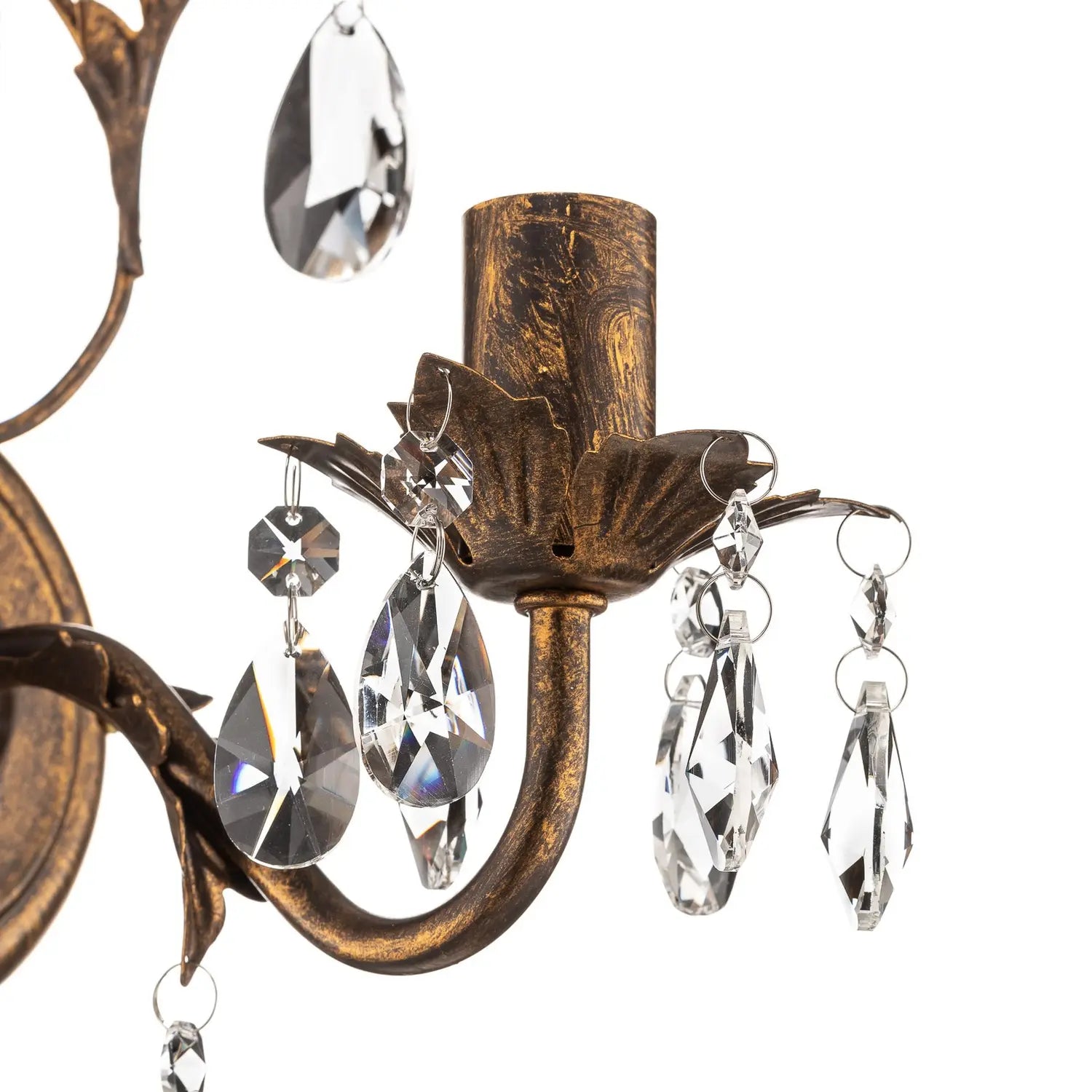 B-Ware Wandleuchte Teresa Wandlampe Eisen Kristall Bronze Transparent 1 Flammig E14 Led - 8030626518582