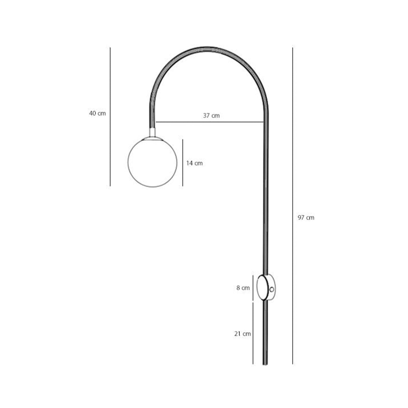 Wandleuchte Una, Metall Glas korallenrot Wandlampe Lampe Leuchte Spot Licht - 5904798657086