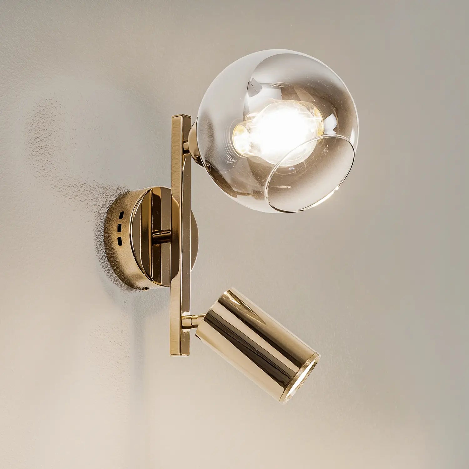 B-Ware Wandleuchte Zerde 1+1 Wandlampe Gold Metall Leuchte Lampe 2 Flammig Led - 8698525600069