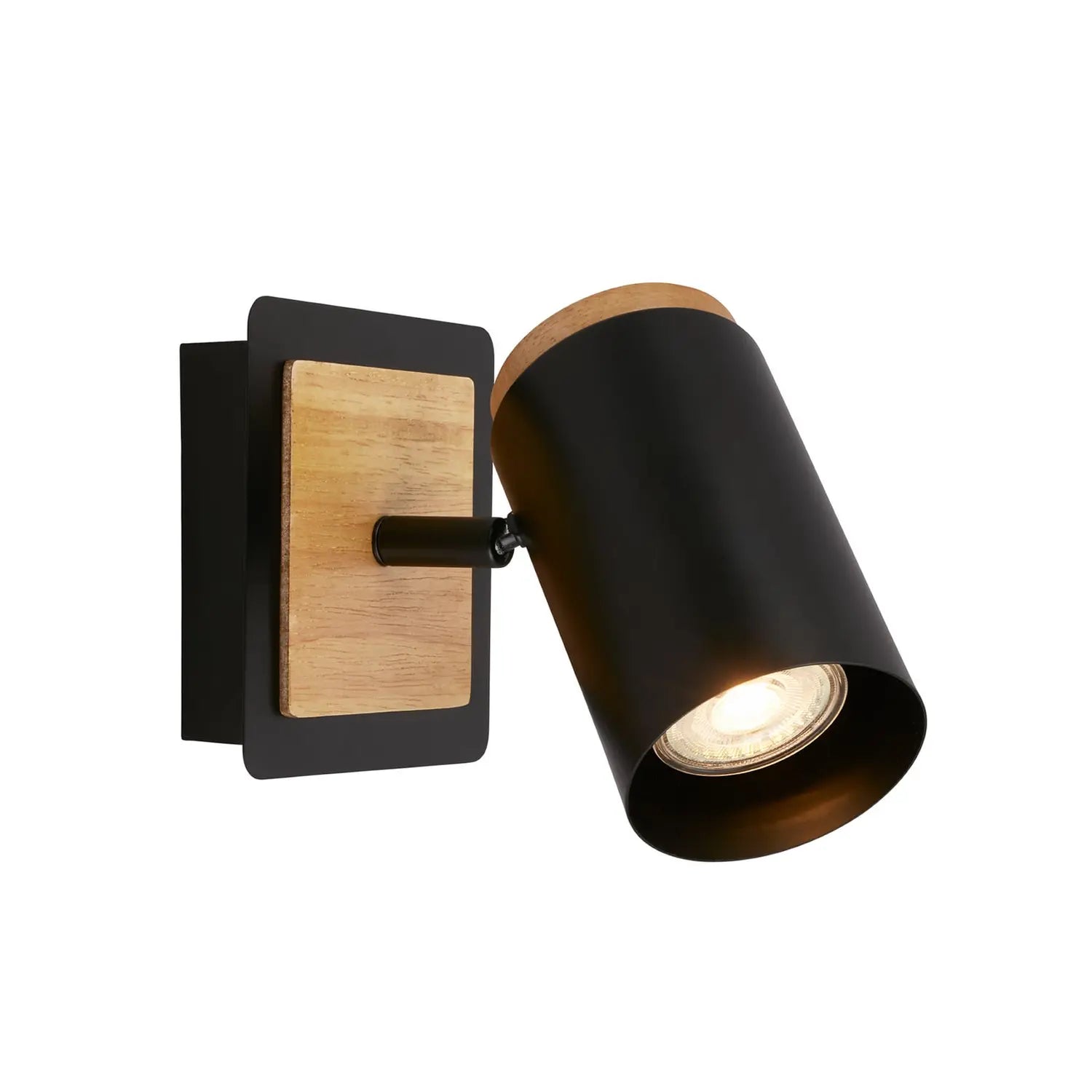 B-Ware Briloner Wandstrahler Wandleuchte Duta Schwarz Holz Holz Ausladung 16 Cm - 4002707484929