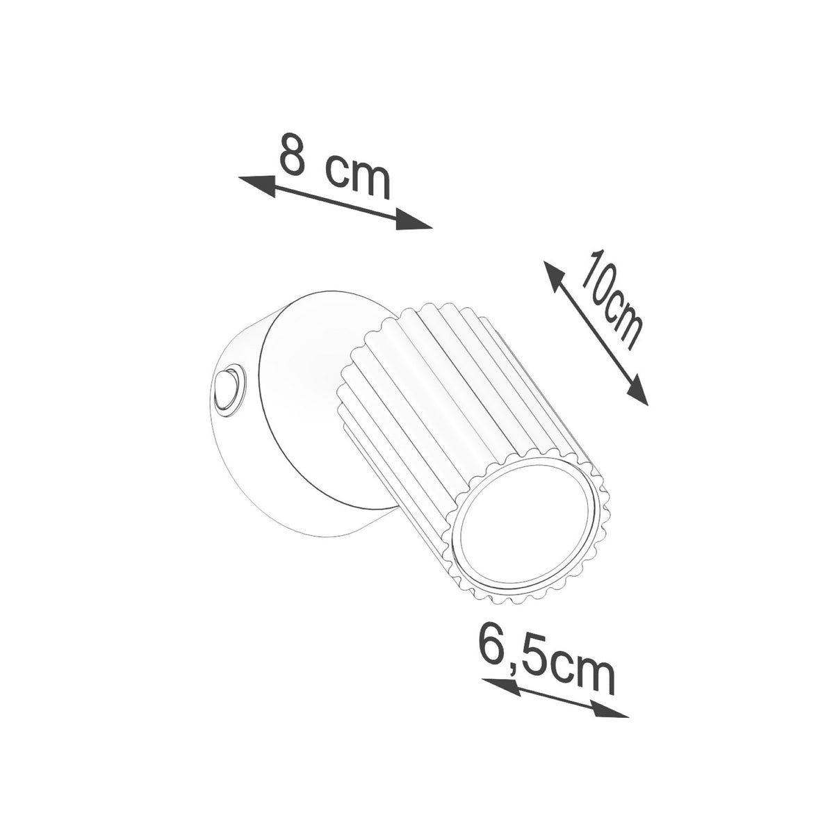 Wandstrahler Karbon Leuchte goldfarben Ausladung 16 cm Schalter - 5907073000386