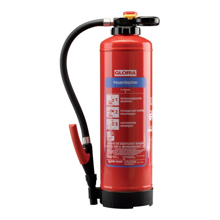 Gloria Wasserfeuerlöscher Löscher Brandbekämpfung 9kg Wandhalter Wiederaufladbar B-Ware - 4006325244965