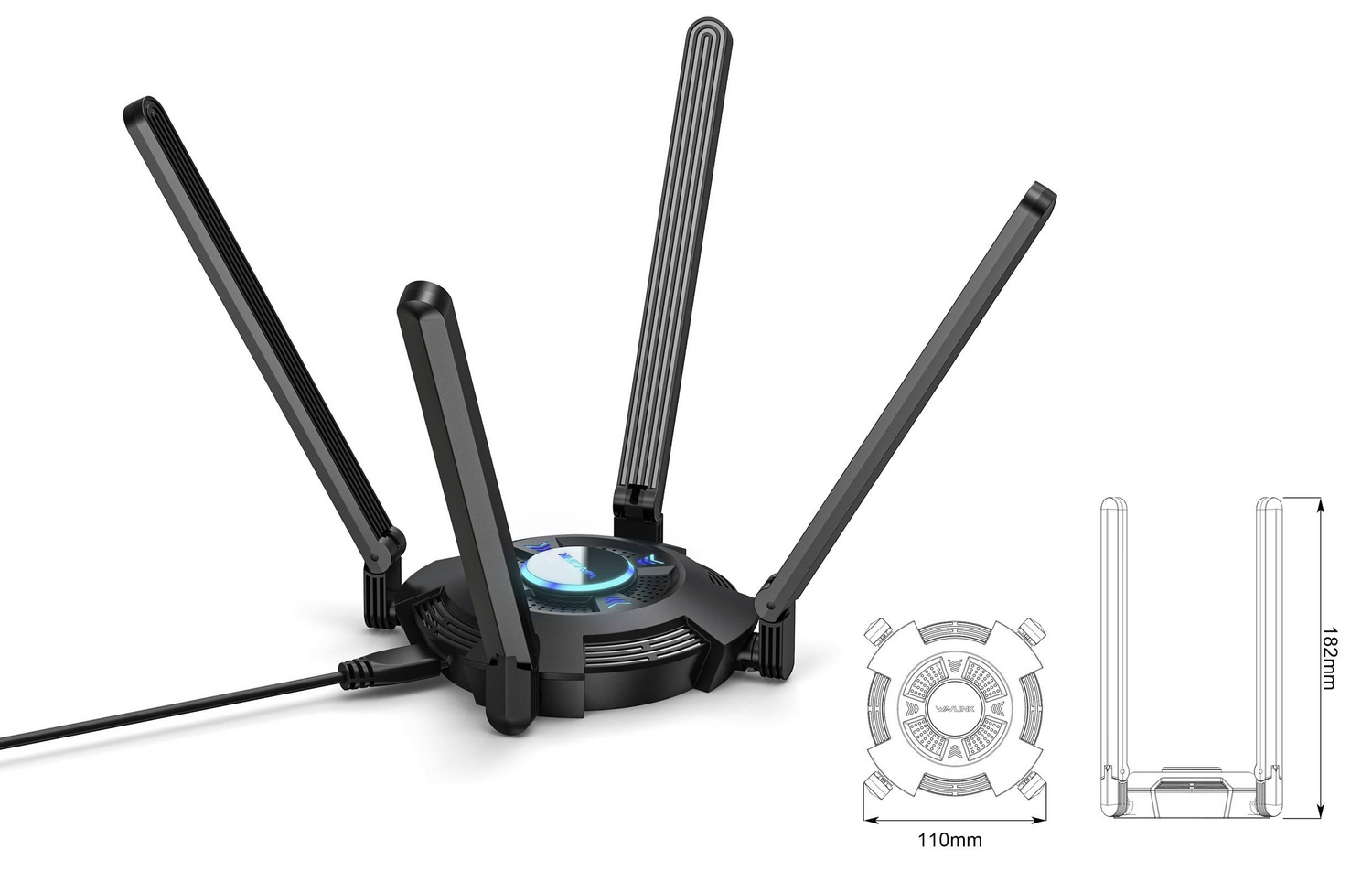 B-Ware Wavlink Vitesse Ultra Wi Fi 6 E Ax5400 Usb3.0 Adapter Wlan Adapter 5400 M Bit/S