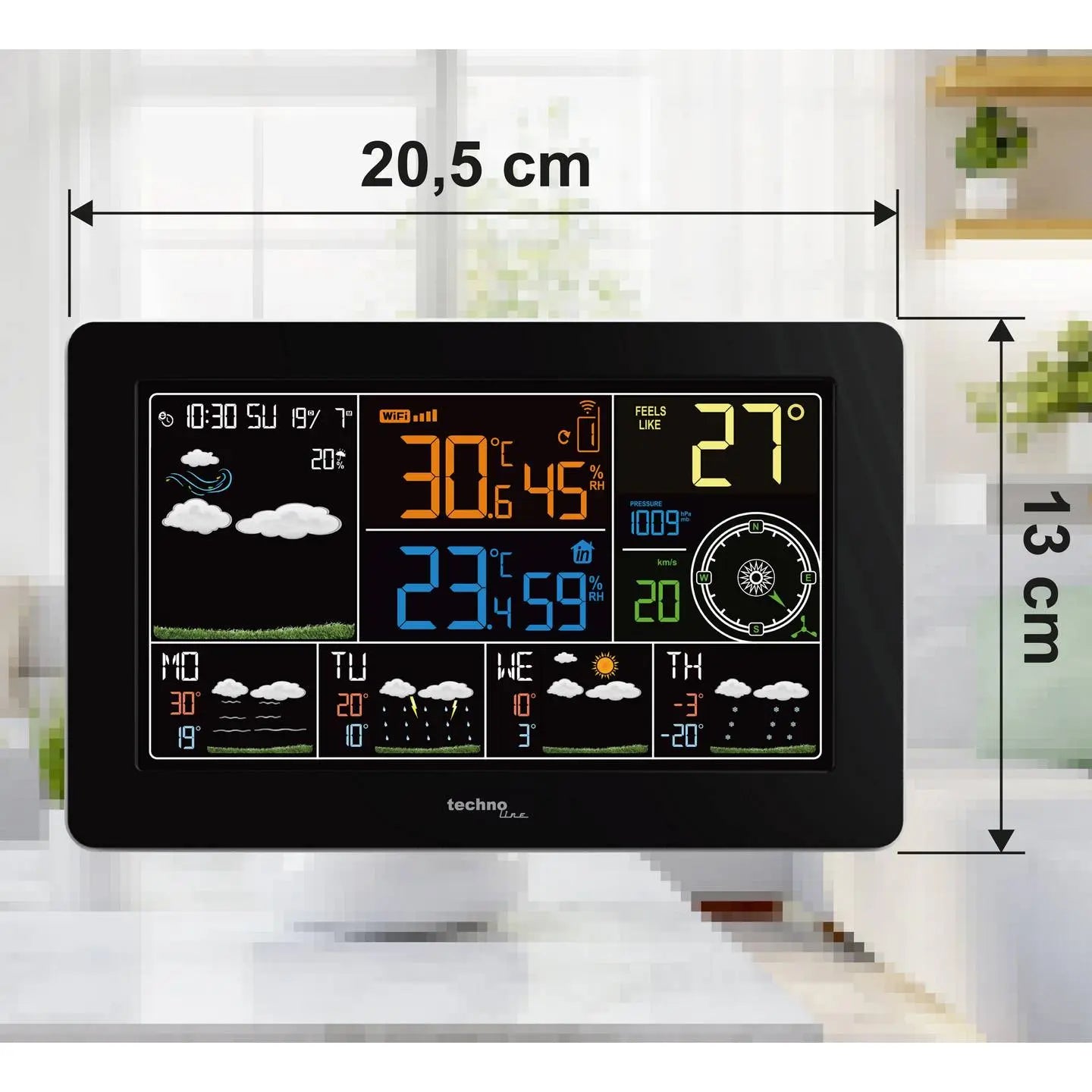 B-Ware Technoline Wetterstation Funkstation Wlan Wd2700 Außensender Display Schwarz114 - 4029665027005