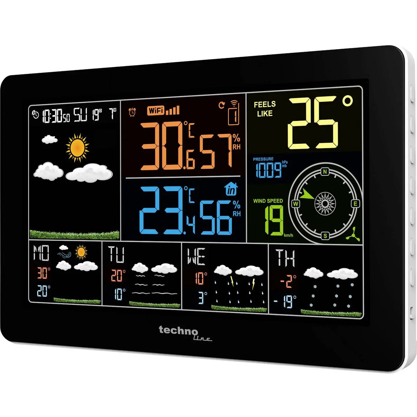 B-Ware Technoline Wetterstation Funkstation Wlan Wd2700 Außensender Display Schwarz - 4029665027005