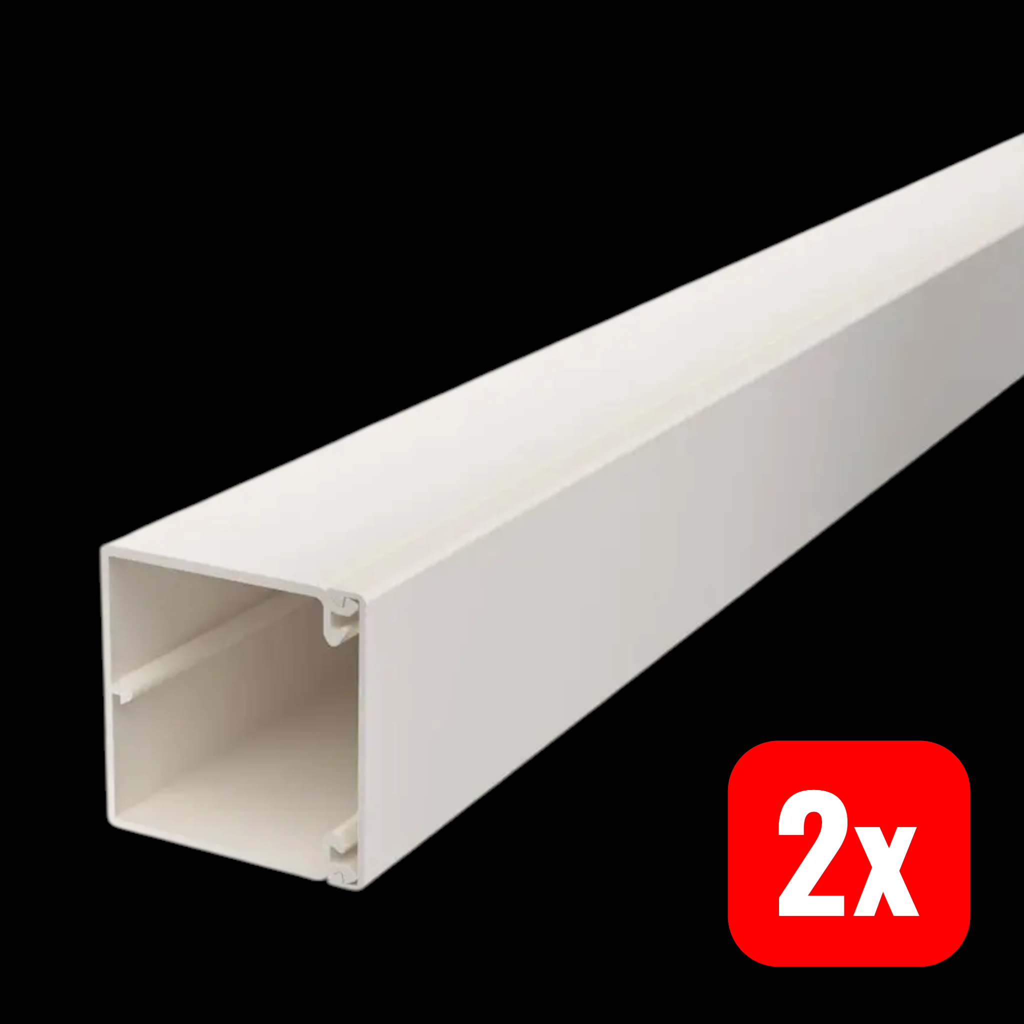 OBO Bettermann Kabelkanal Leitung Creme-Weiß PVC Bodenlochung 60x60mm 2m 2 STÜCK - 4012196020171
