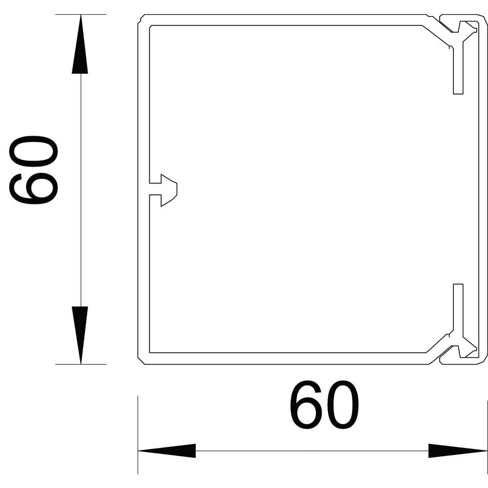 OBO Bettermann Kabelkanal Leitung Creme-Weiß PVC Bodenlochung 60x60mm 2m 2 STÜCK - 4012196020171