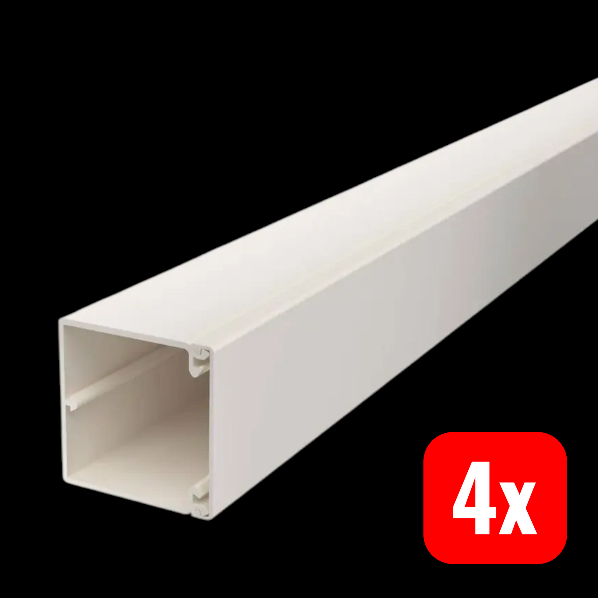 OBO Bettermann Kabelkanal Leitung Creme-Weiß PVC Bodenlochung 60x60mm 2m 4 STÜCK - 4012196020171