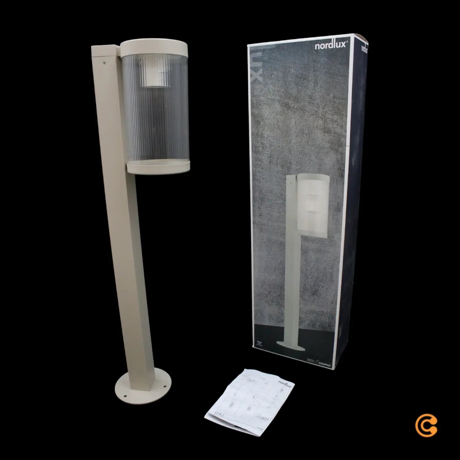 B-Ware Nordlux Pollerleuchte Wegeleuchte Coupar Gartenleuchte Aluminium Sand Glas Außen - 5704924010682