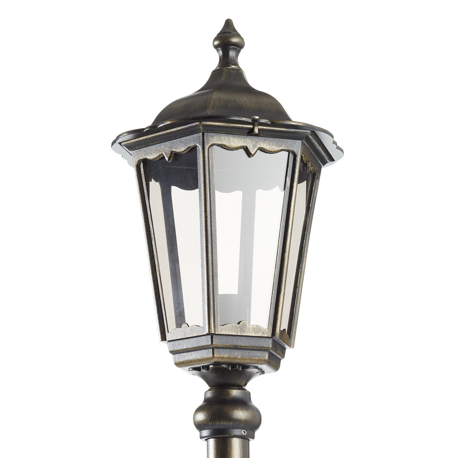 Lampe de jardin Puchberg 140 cm noir et or, de qualité B, sur pied.