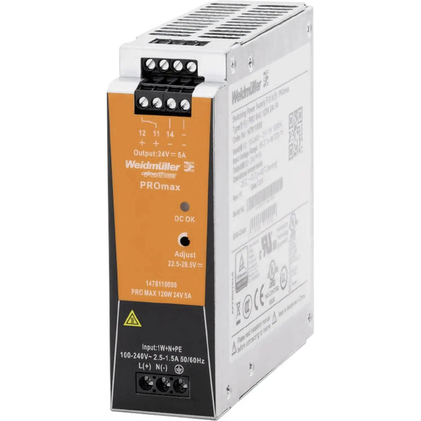 B-Ware Weidmüller Hutschiene Netzteil Schaltnetzteil Pro Max 24 V/Dc 5 A 120 W Din Rail - 4016139081540