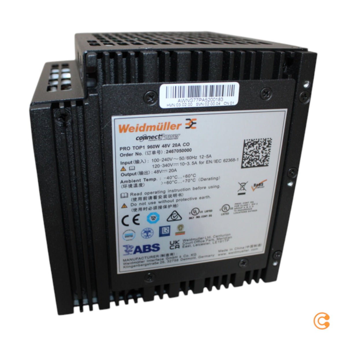 Weidmüller 2467010000 Schaltnetzgerät 24 V/DC 40 A 960 W Hutschienen-Netzteil - 4050118481914
