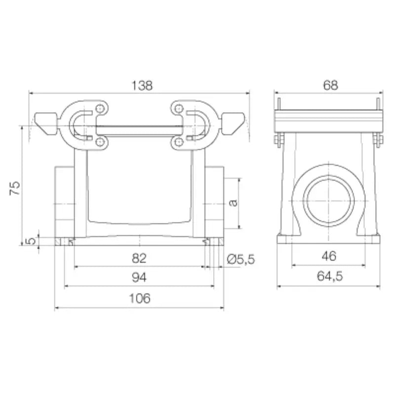 B-Ware Weidmüller Sockelgehäuse Gehäuse Steckverbinder Hdc32 A Sbu 2 Pg21 G Aluminium