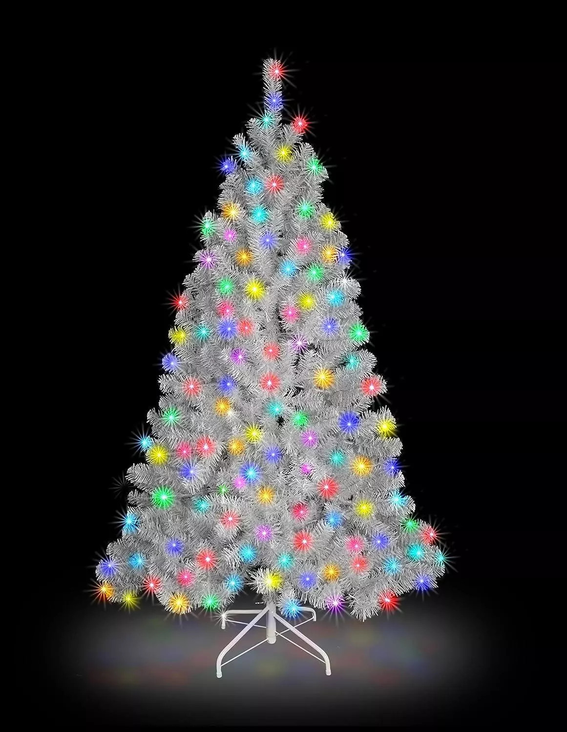 Shatchi Weihnachtsbaum Tannenbaum 120cm Alaska Kiefer Beleuchtet Weiß Led  B-Ware - 5056141028958