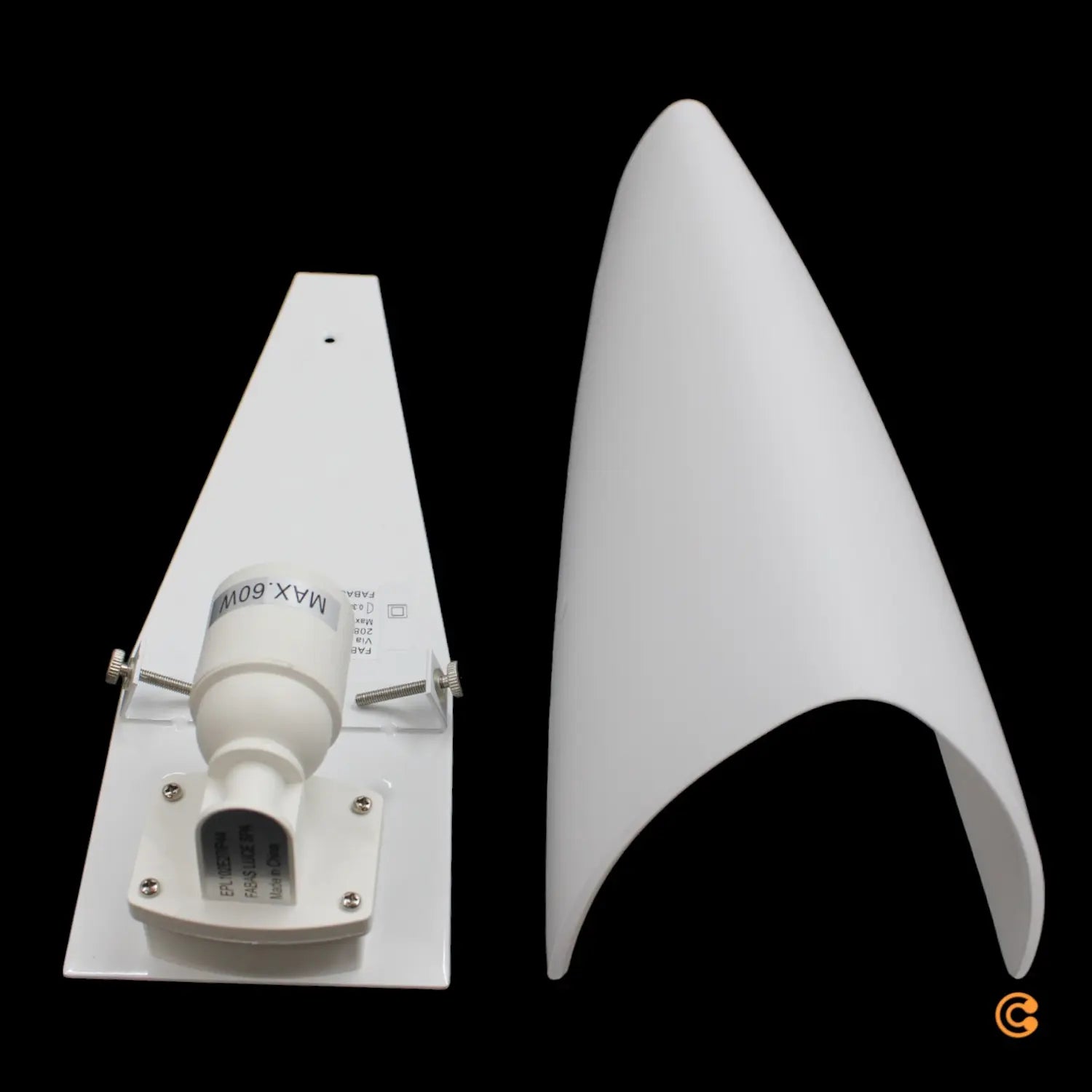 B-Ware Fabas Luce Dedalo Wandleuchte Wandleuchte Lampe Leuchte E27 Weiß Ip44 Licht Glas - 8019282013341