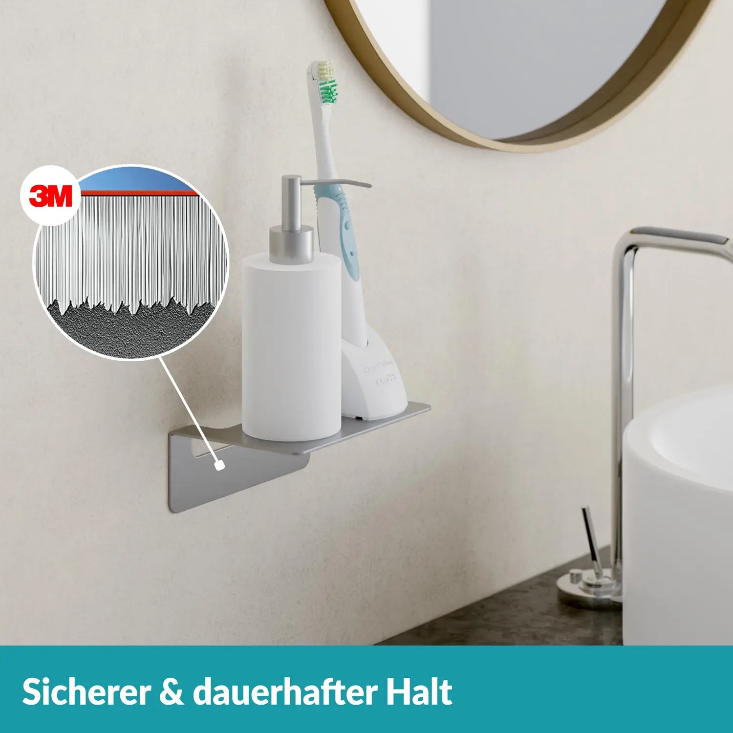 B-Ware Weissenstein Badablage Regal Ablage Badezimmer Silber Selbstklebend Wandmontage - 4260470461626